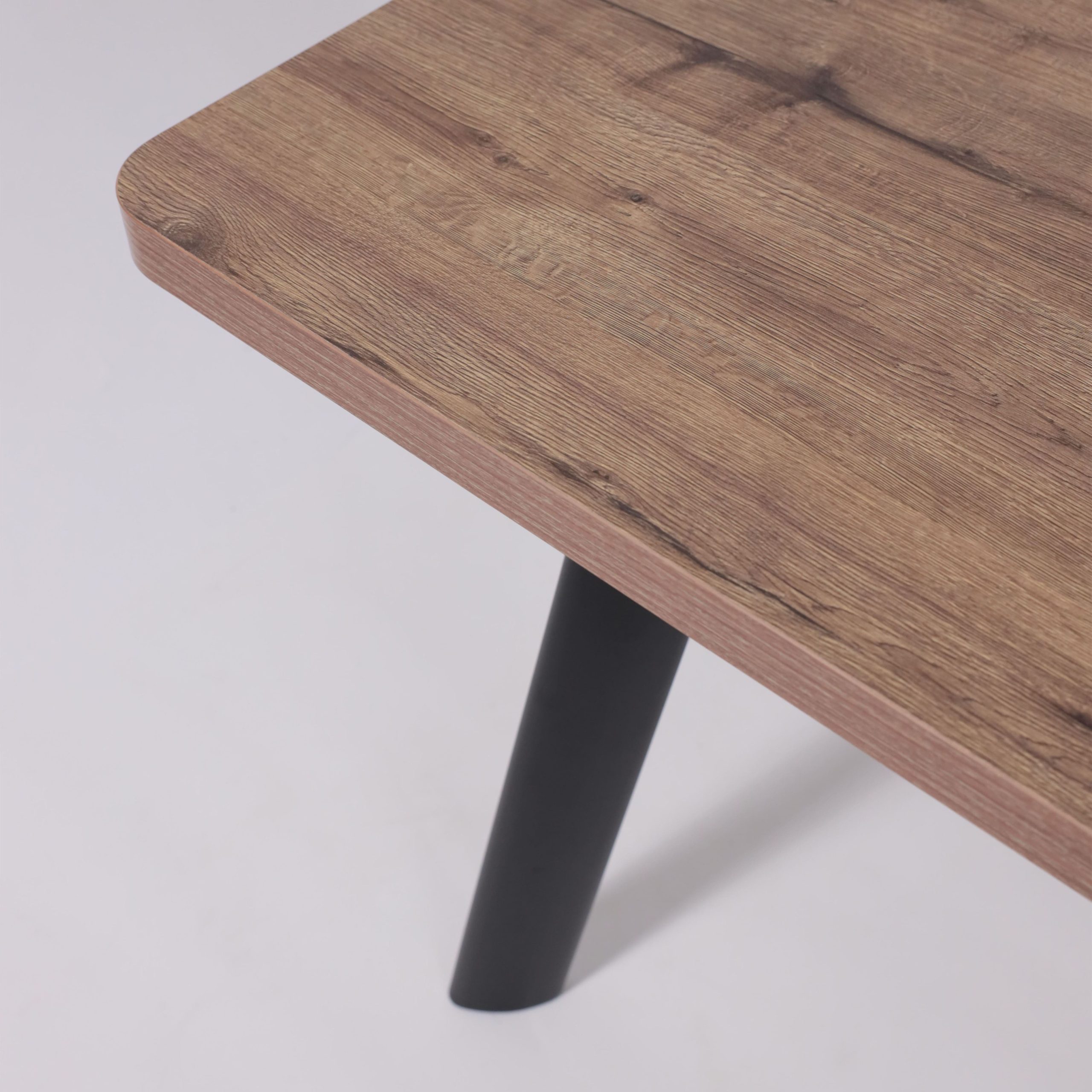 Стол LEON LUX RADIAL-160, раздвижной 160(205)х90, Дуб Веллингтон/Чёрный