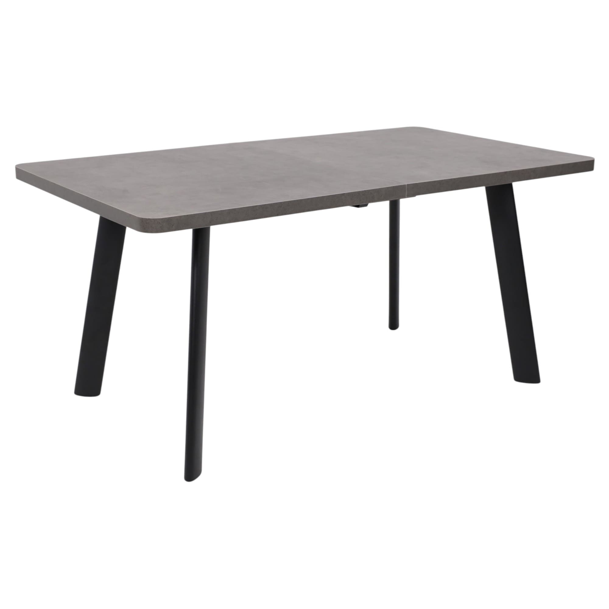 Стол LEON LUX RADIAL-160, раздвижной 160(205)х90, Дымчатая керамика/Чёрный