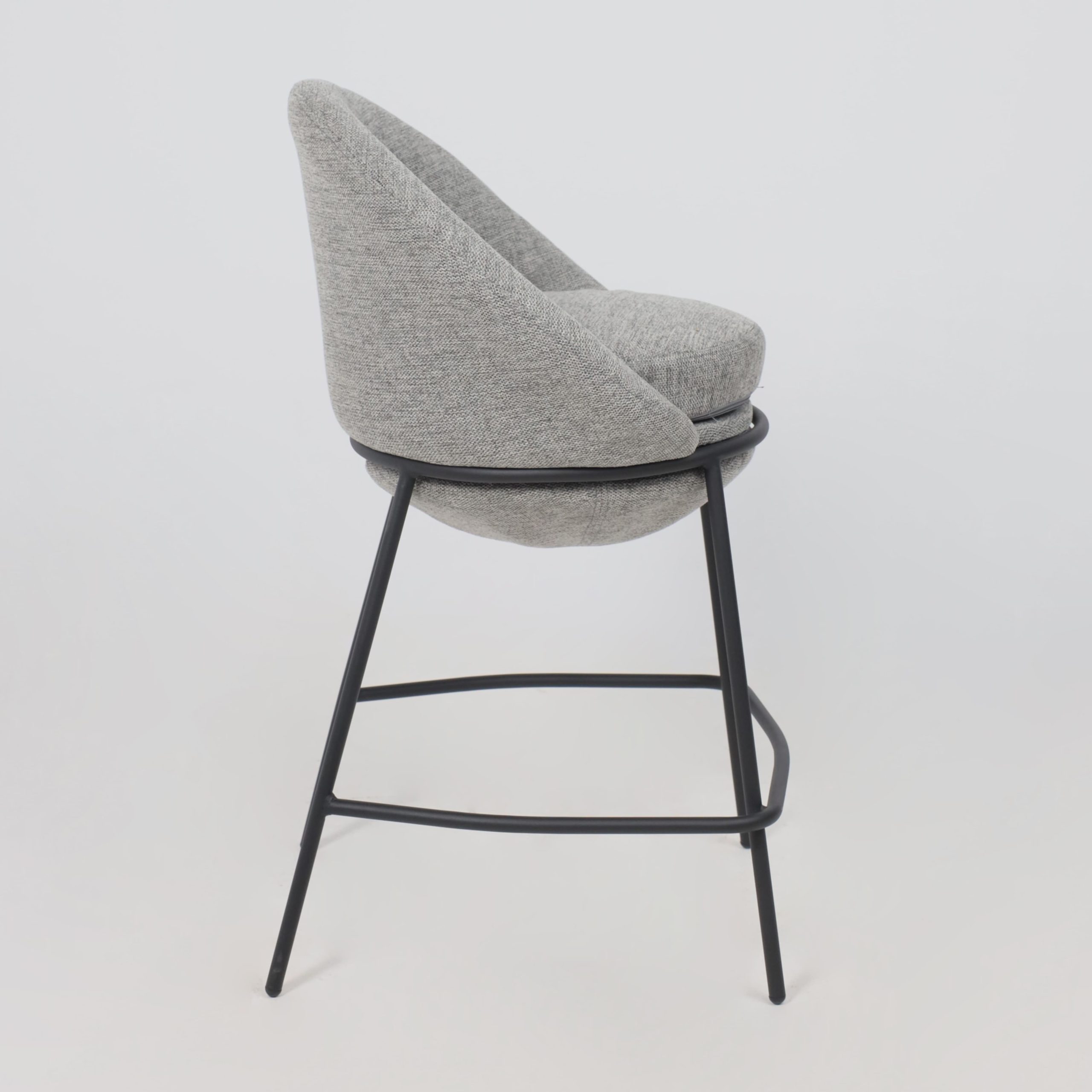 Стул BRAUN, полубарный, серая рогожка BREGO-15/черный