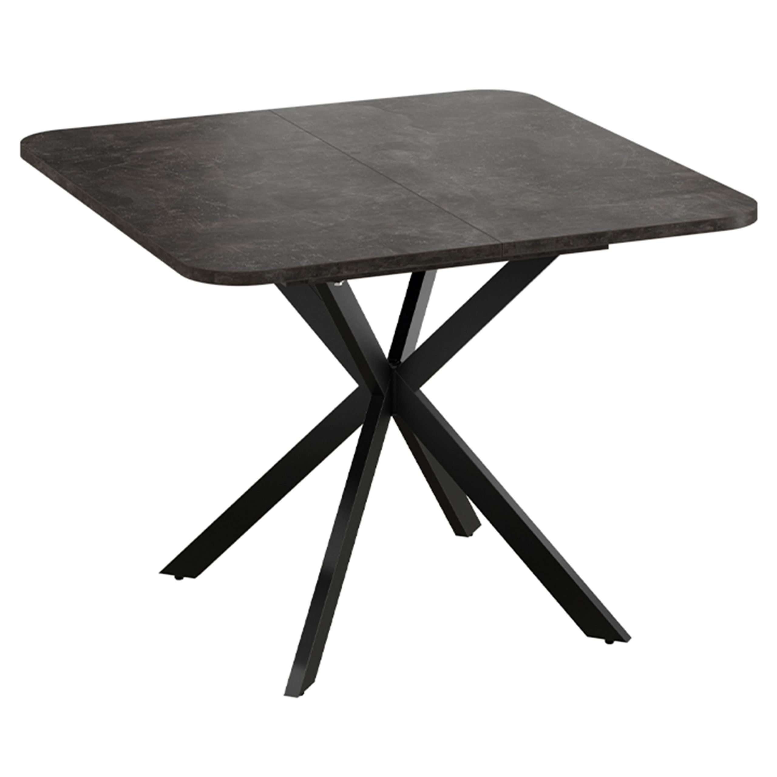 Стол раздвижной ЛИССАБОН Тип 1, 1000(1315)х1001х750, черные опоры/ателье темный