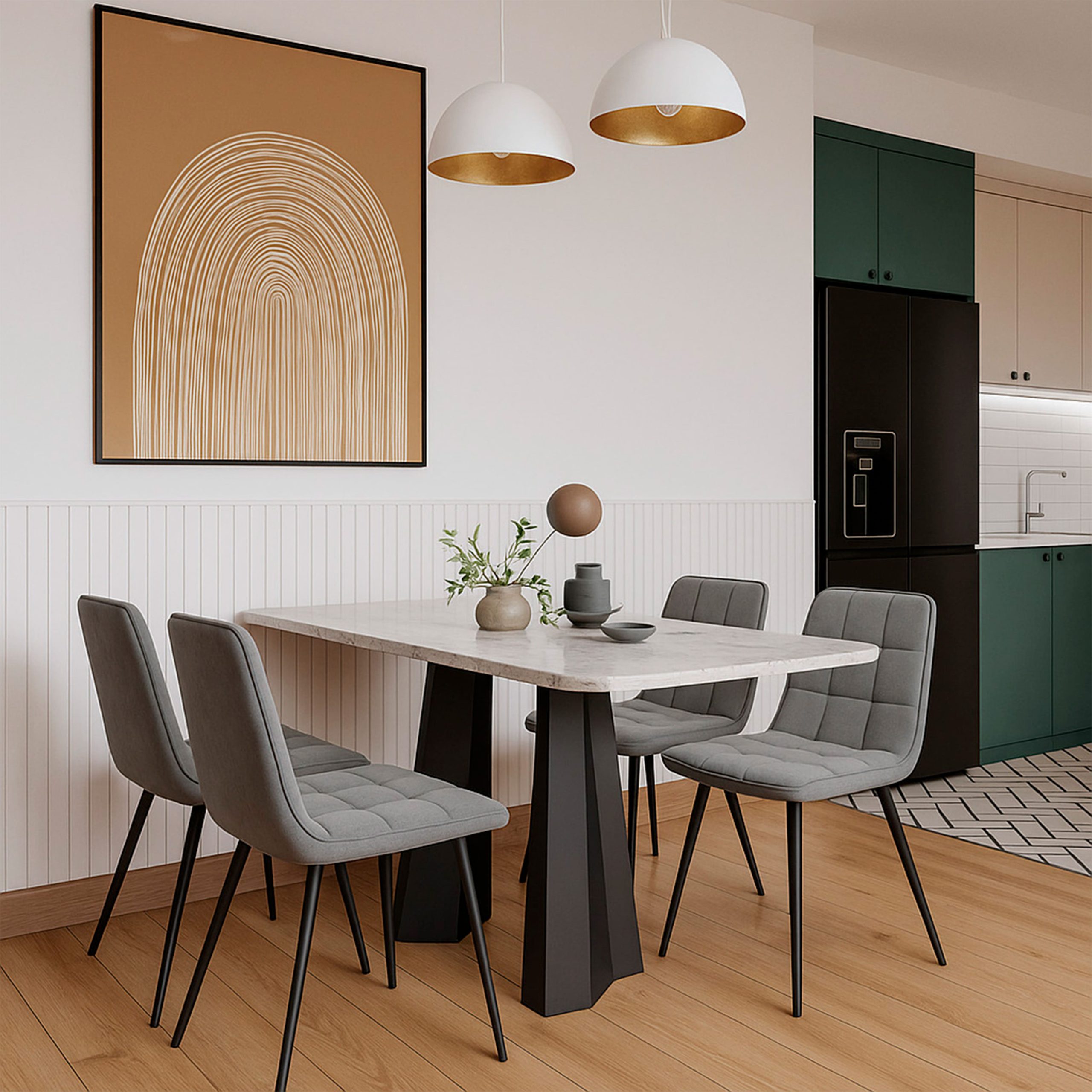 Стул ROM D, k10 Антрацит замша LUX/черный