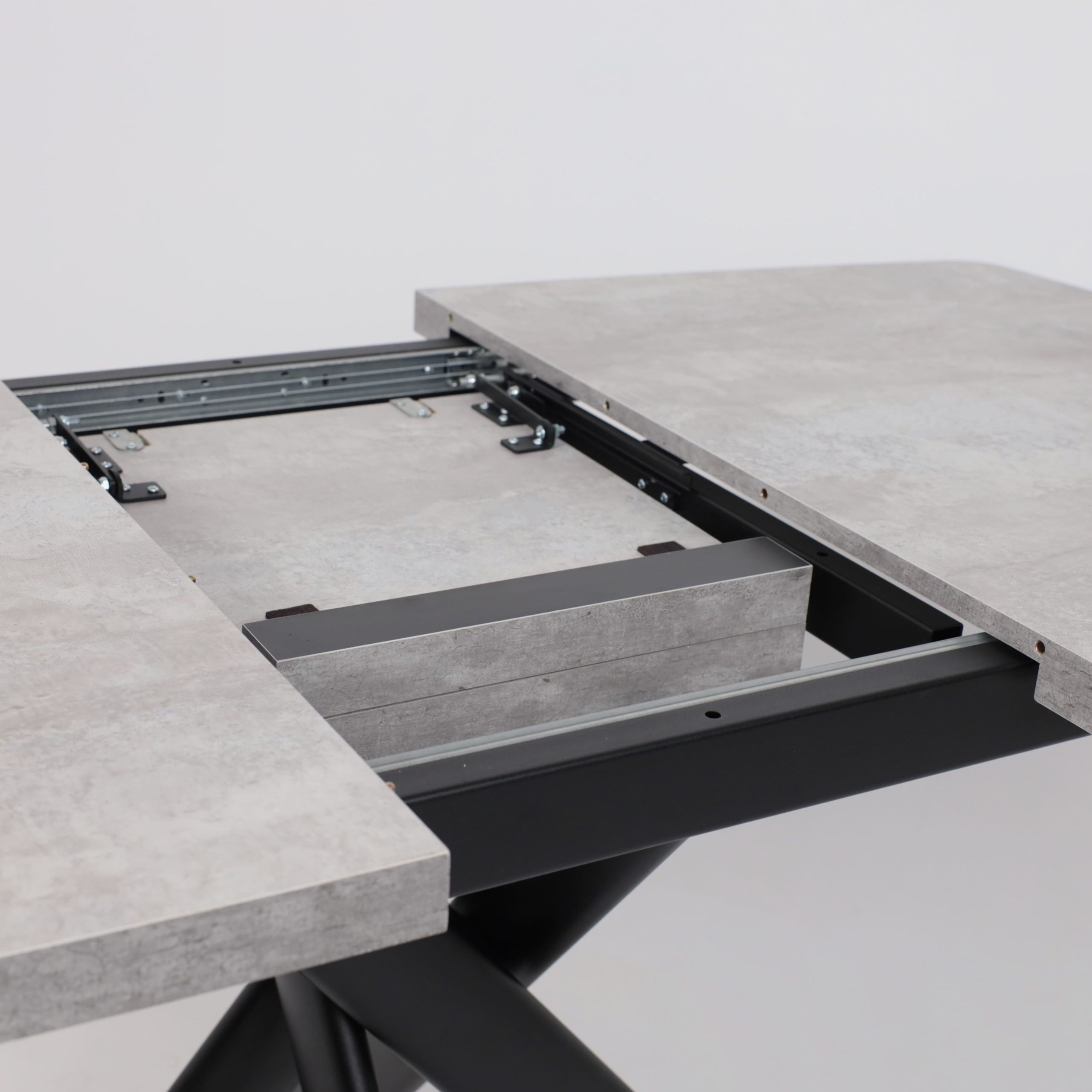 Стол LEONEL-130, раздвижной 130(165)х85, Серый сланец/Черный