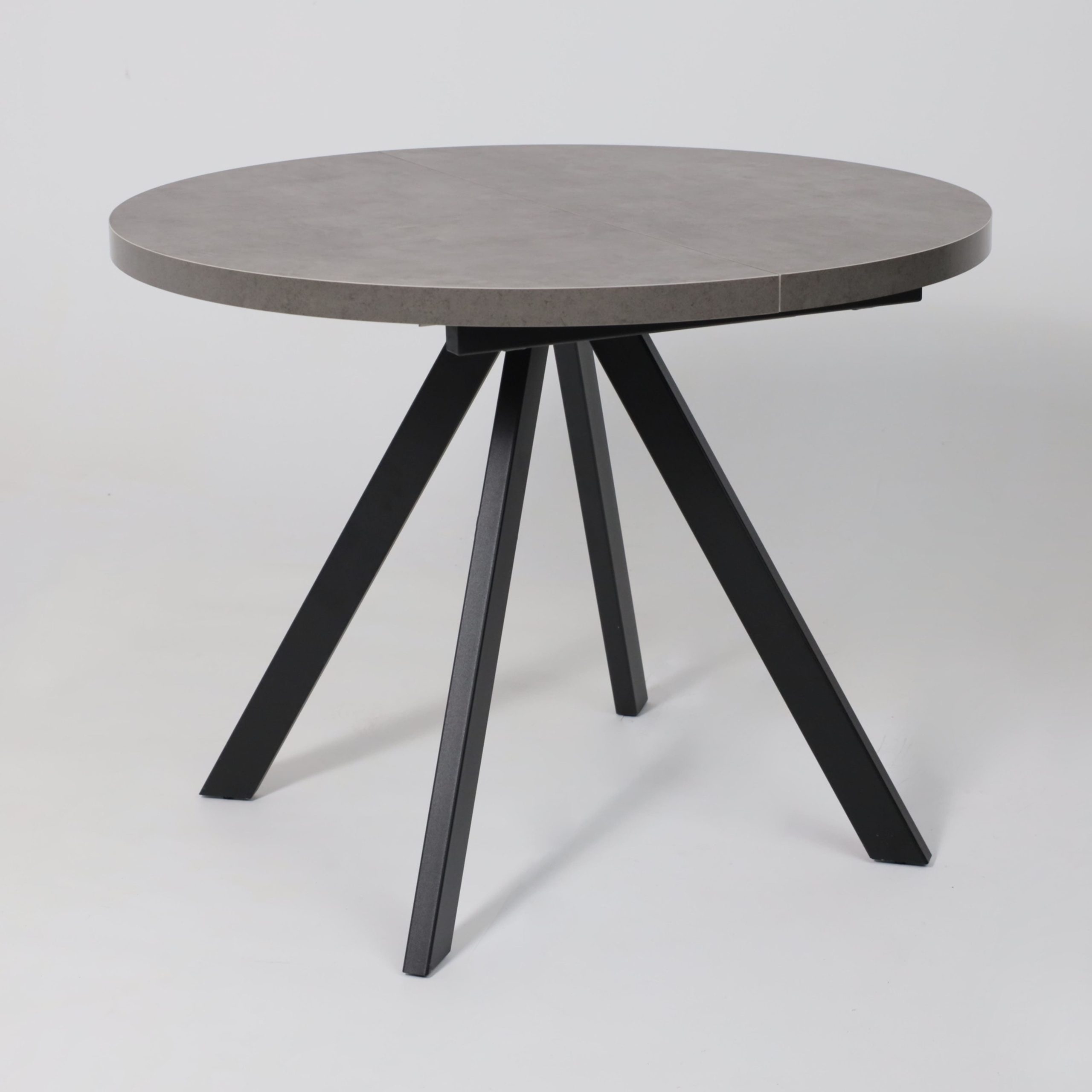 Стол RONDO М-100, круглый раздвижной 100(135), ДЫМЧАТАЯ КЕРАМИКА/Черный