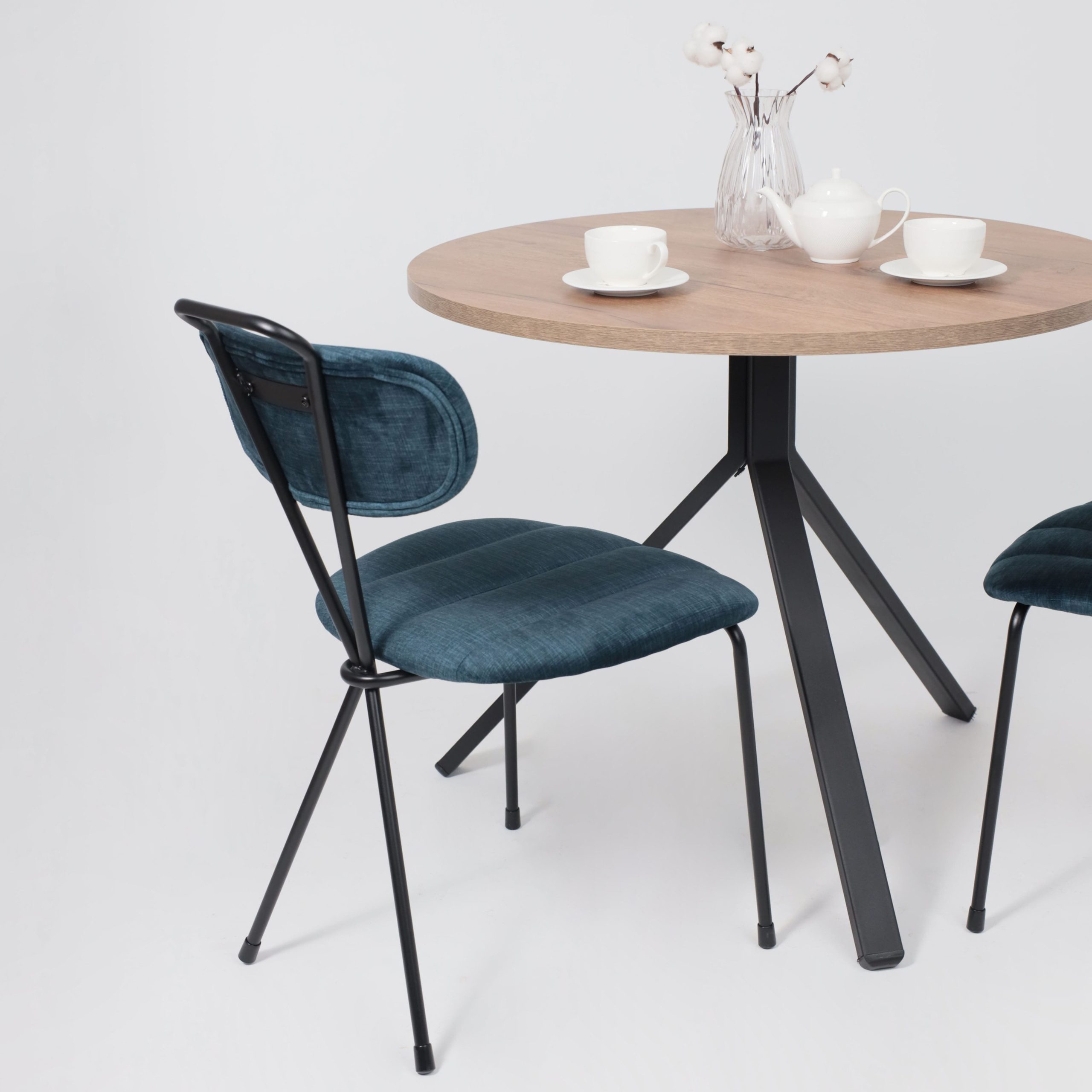 Стул TORI, темно-бирюзовый велюр VOSS 86/черный