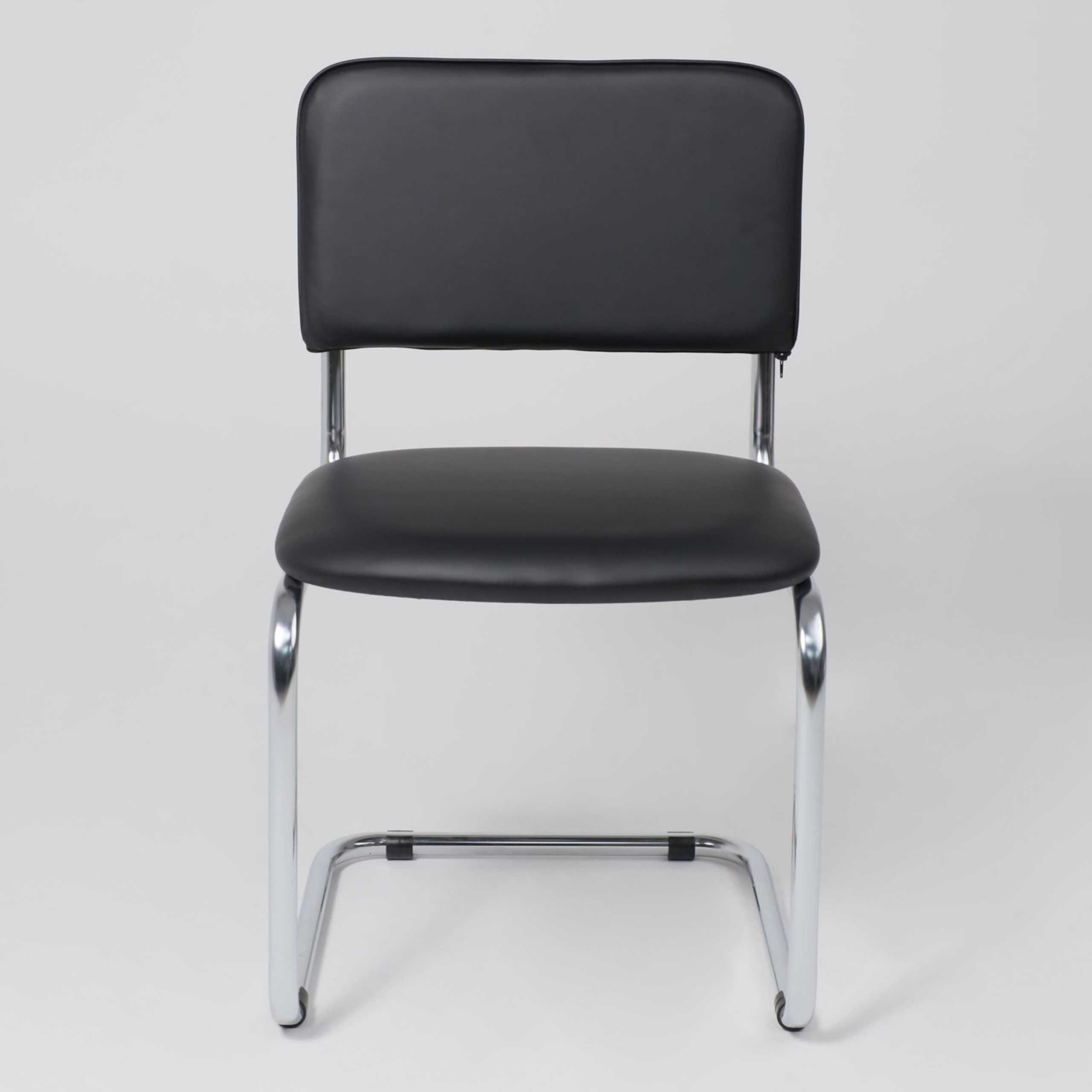 Кресло СЛАВИЯ, черный кожзам/хром