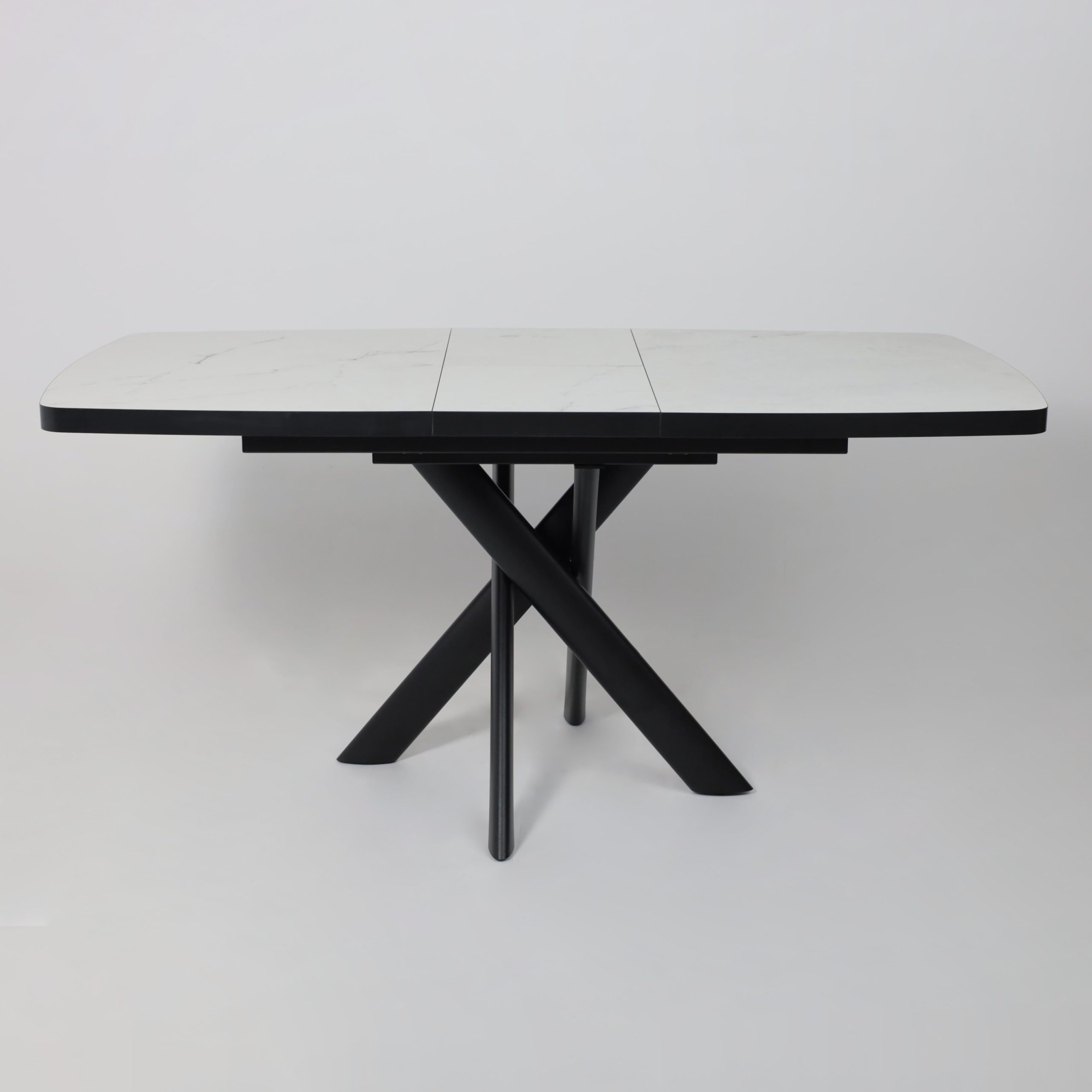 Стол LEONEL-130, раздвижной 130(165)х85, Кварцит-HPL/Черный