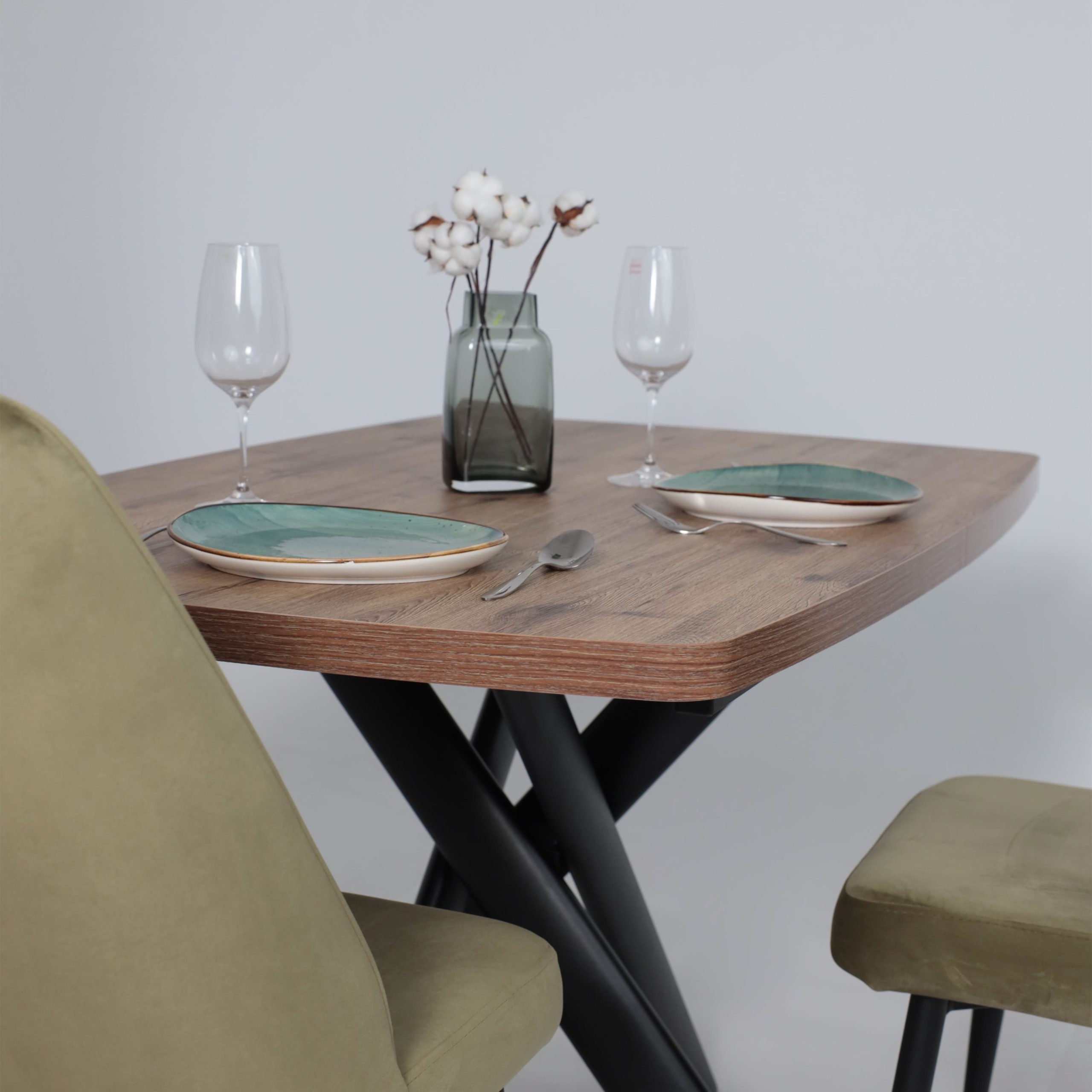 Стол LEONEL-130, раздвижной 130(165)х85, Дуб Веллингтон/Черный