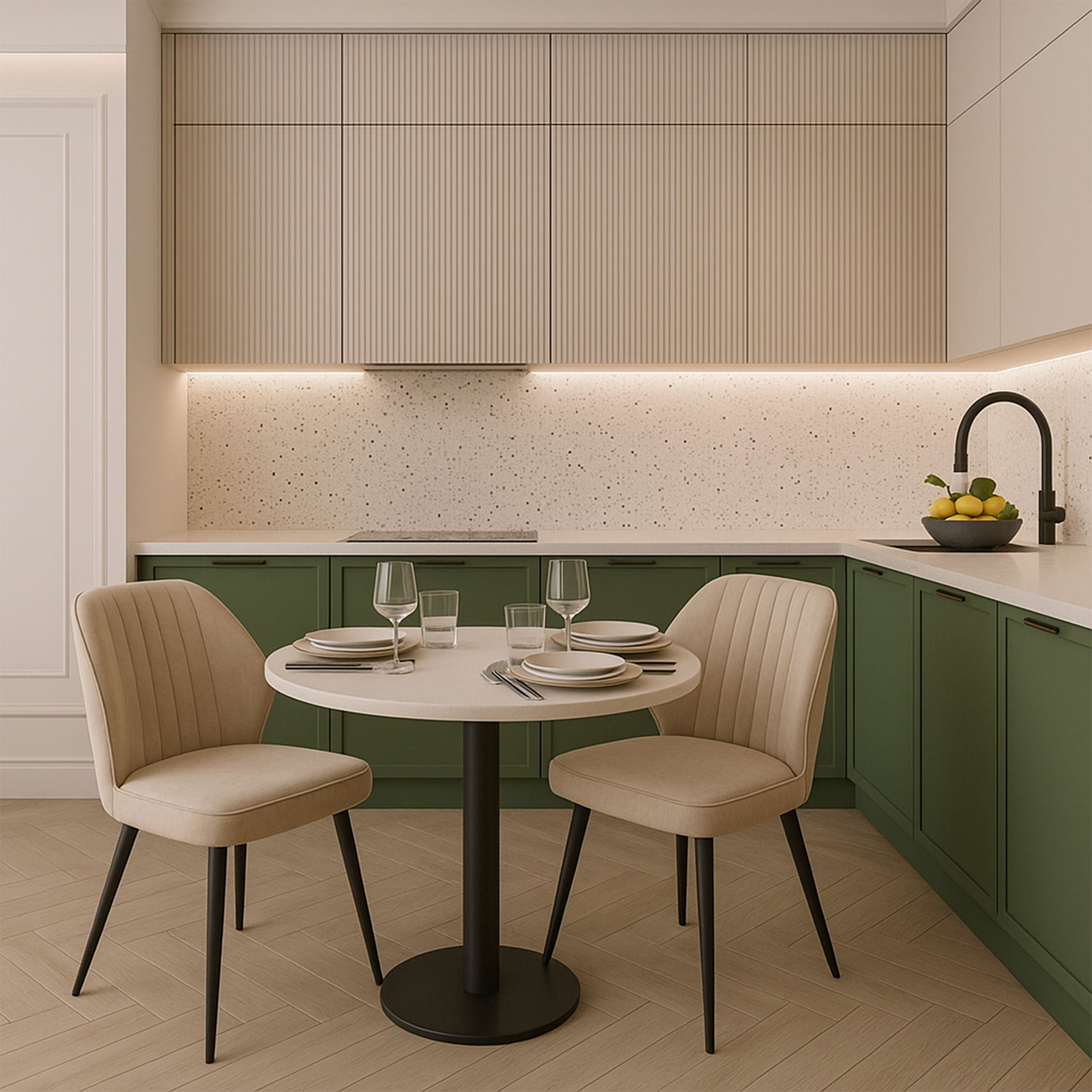 Стул MICHAEL-R1 360, k02 Латте замша LUXчерный