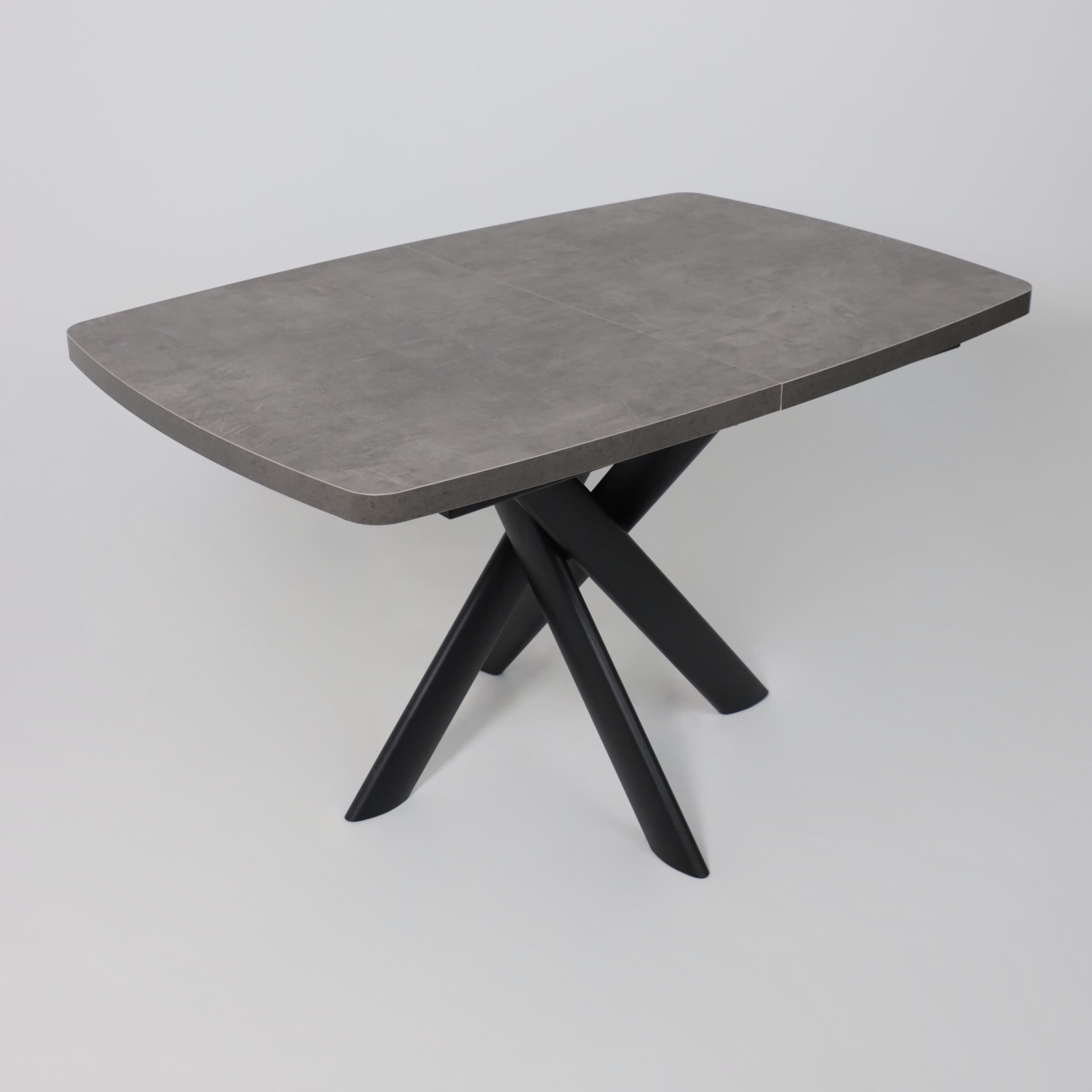 Стол LEONEL-130, раздвижной 130(165)х85, Дымчатая керамика/Черный