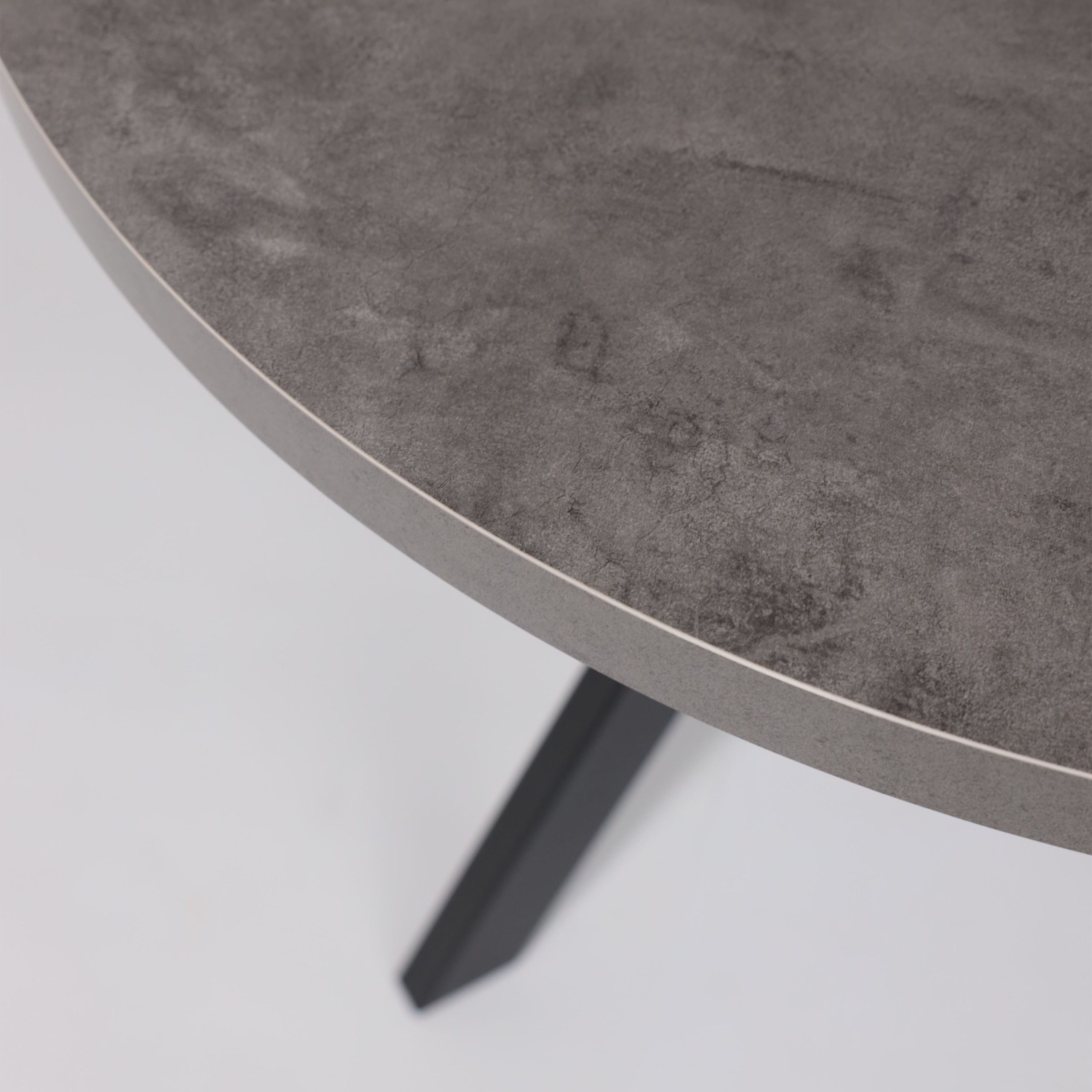 Стол RONDO М-100, круглый раздвижной 100(135), ДЫМЧАТАЯ КЕРАМИКА/Черный