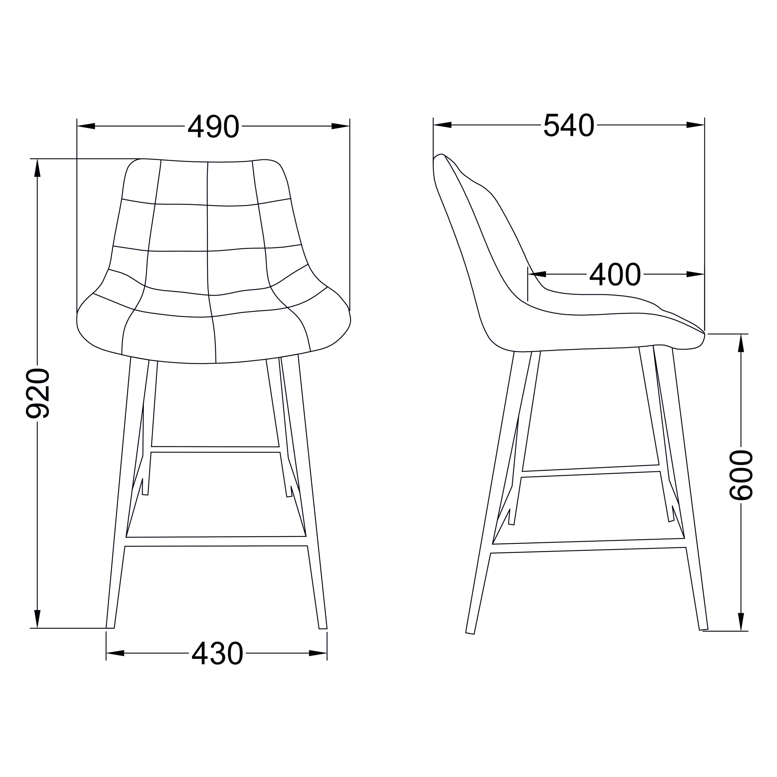 Стул LINX, полубарный, бежевый велюр G062-13/черный