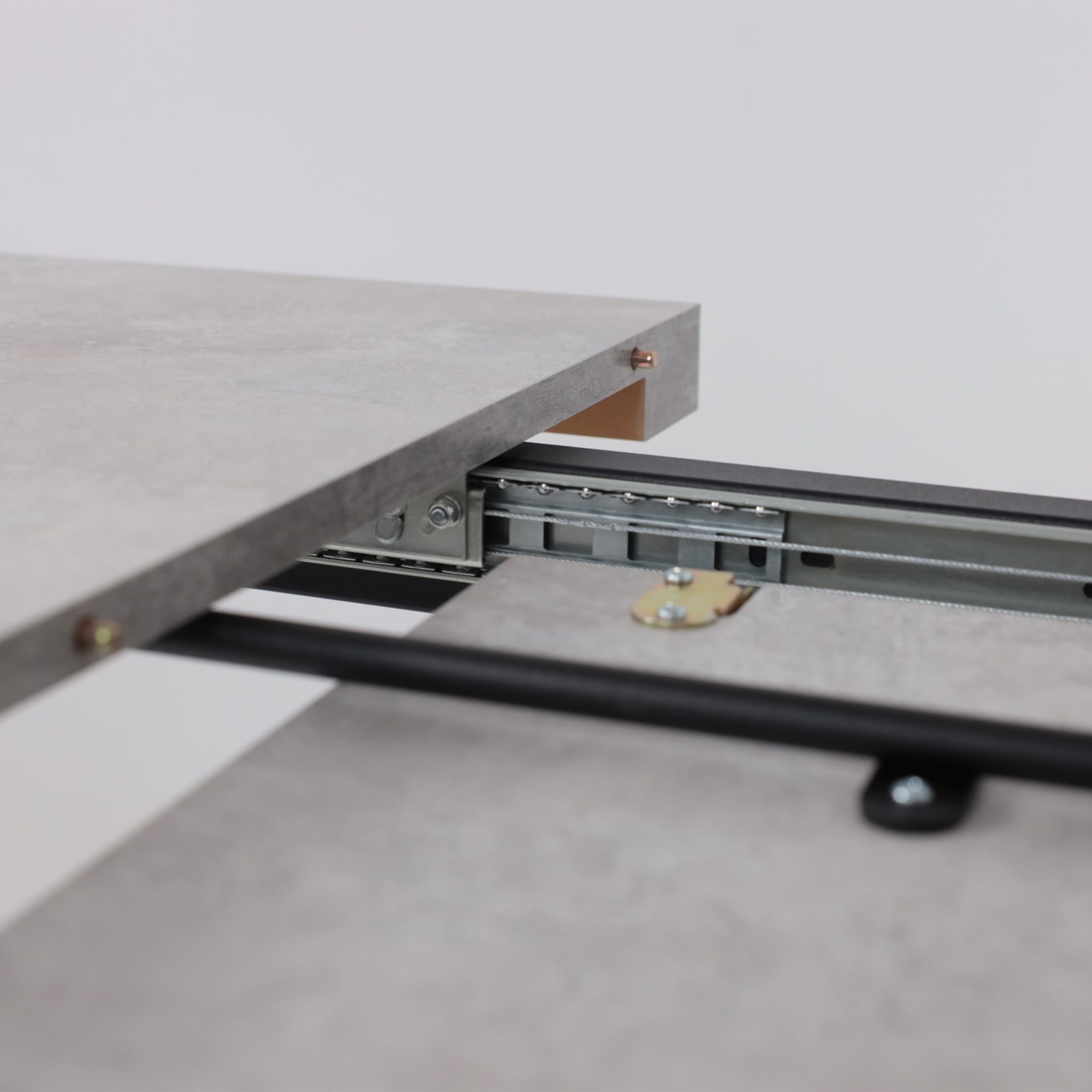 Стол LEON LUX RADIAL-160, раздвижной 160(205)х90, Серый сланец/Чёрный