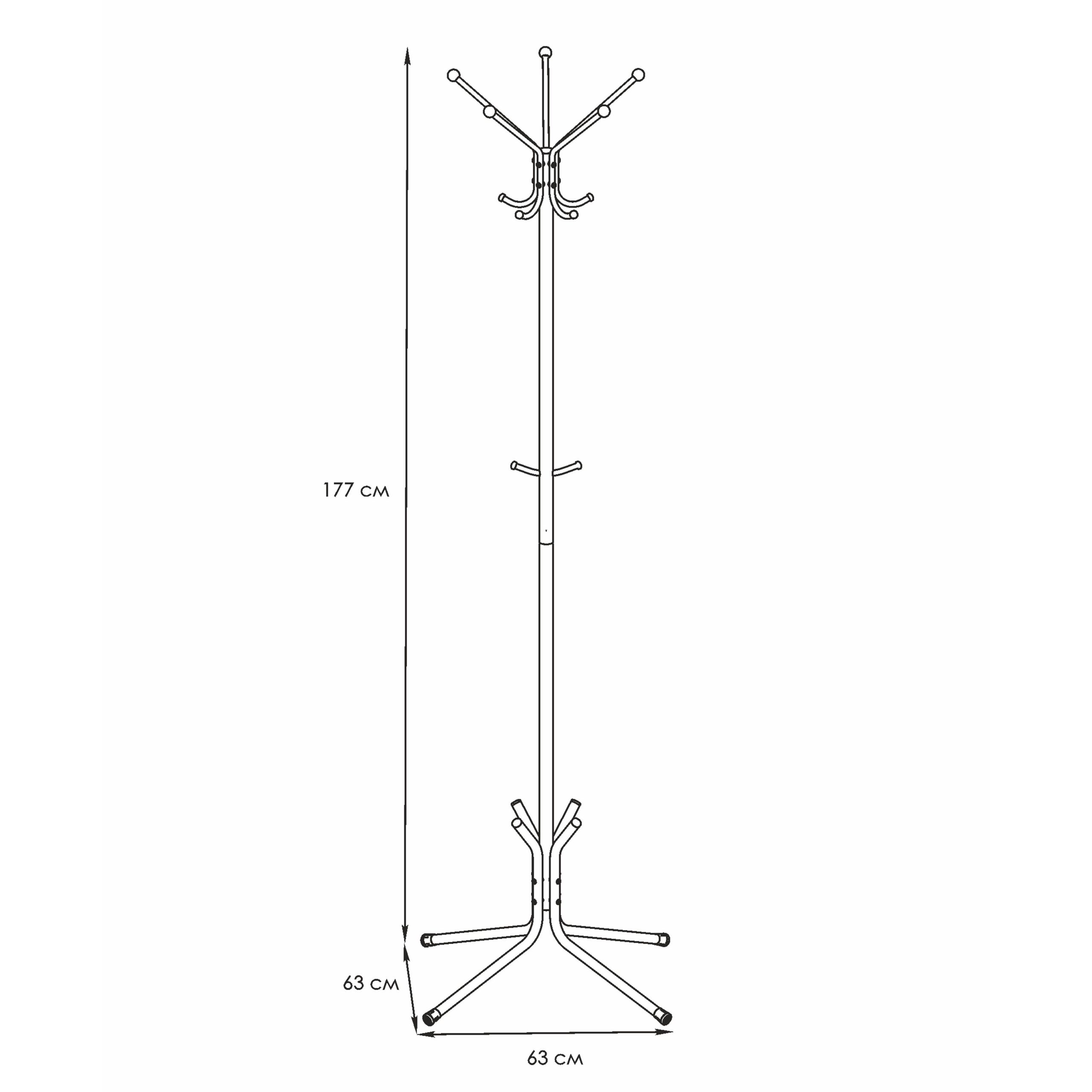 Вешалка напольная Луч 5, (чёрный)