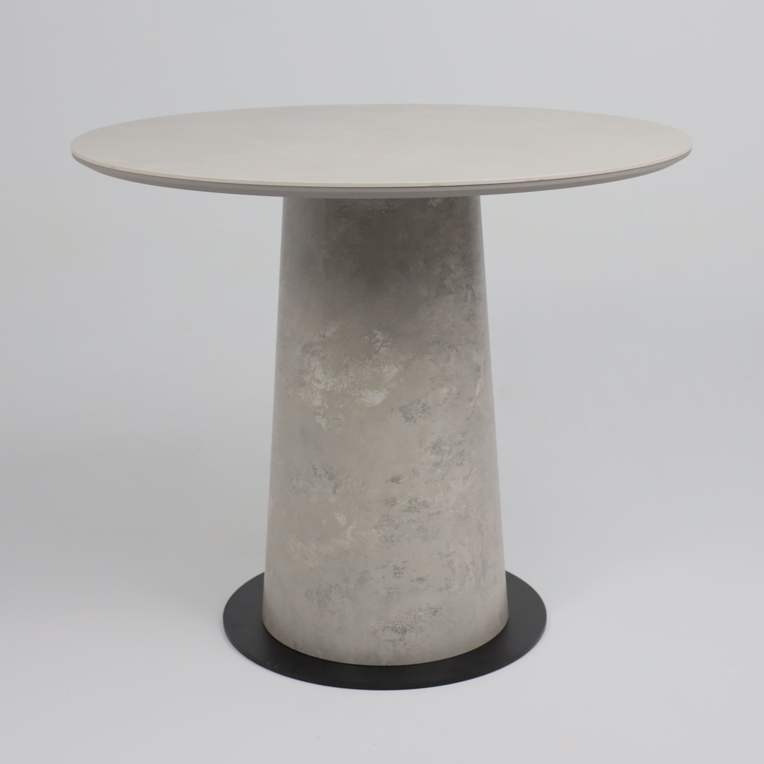 Стол AV 2317, МДФ+керамика, нераздвижной 900 серый, матовый CARMEN LIGHT GREY/черный+HPL Бетао