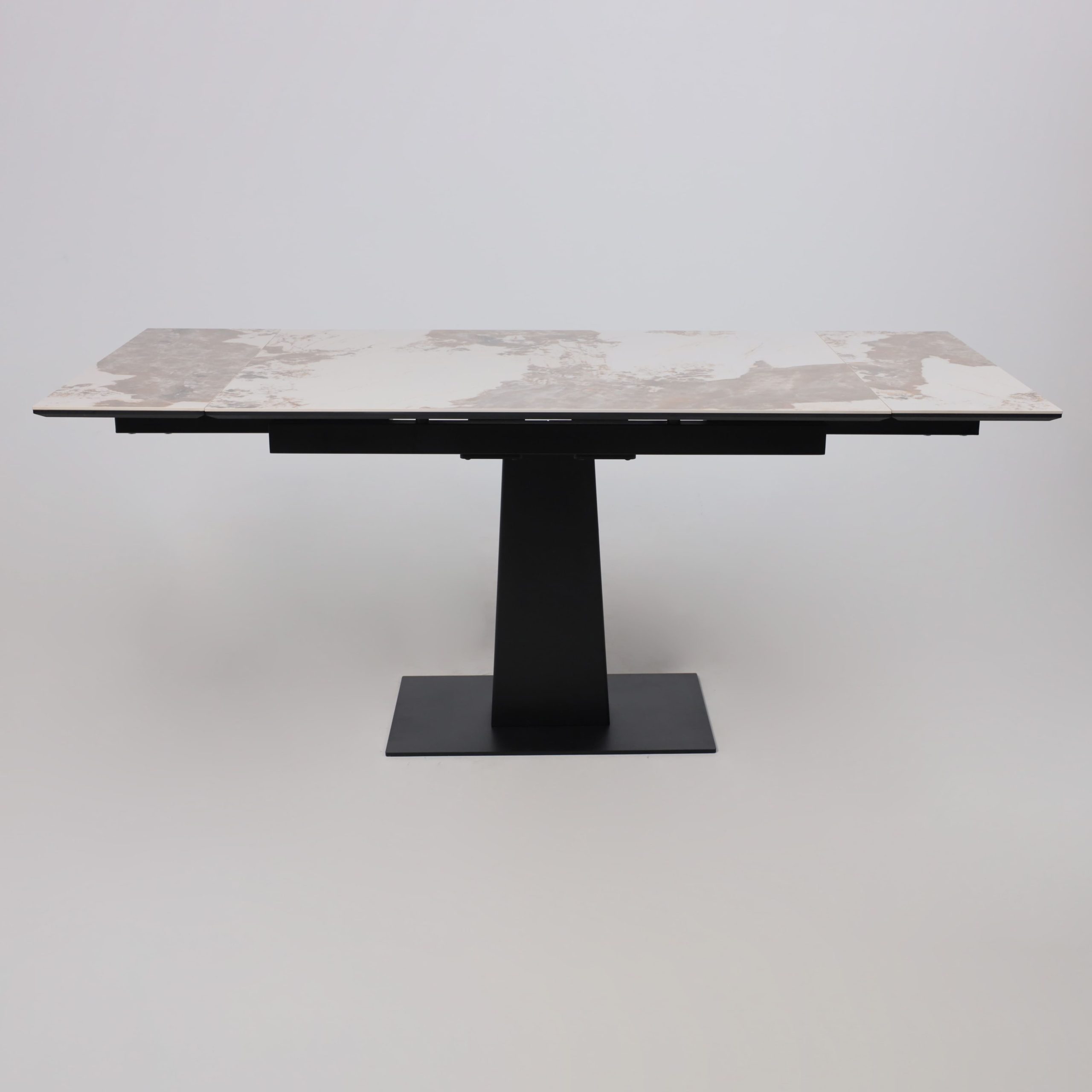 Стол AV 2119, МДФ+керамика, раздвижной 1200 (1800)*800 белый, глянцевый PANDORA/черный