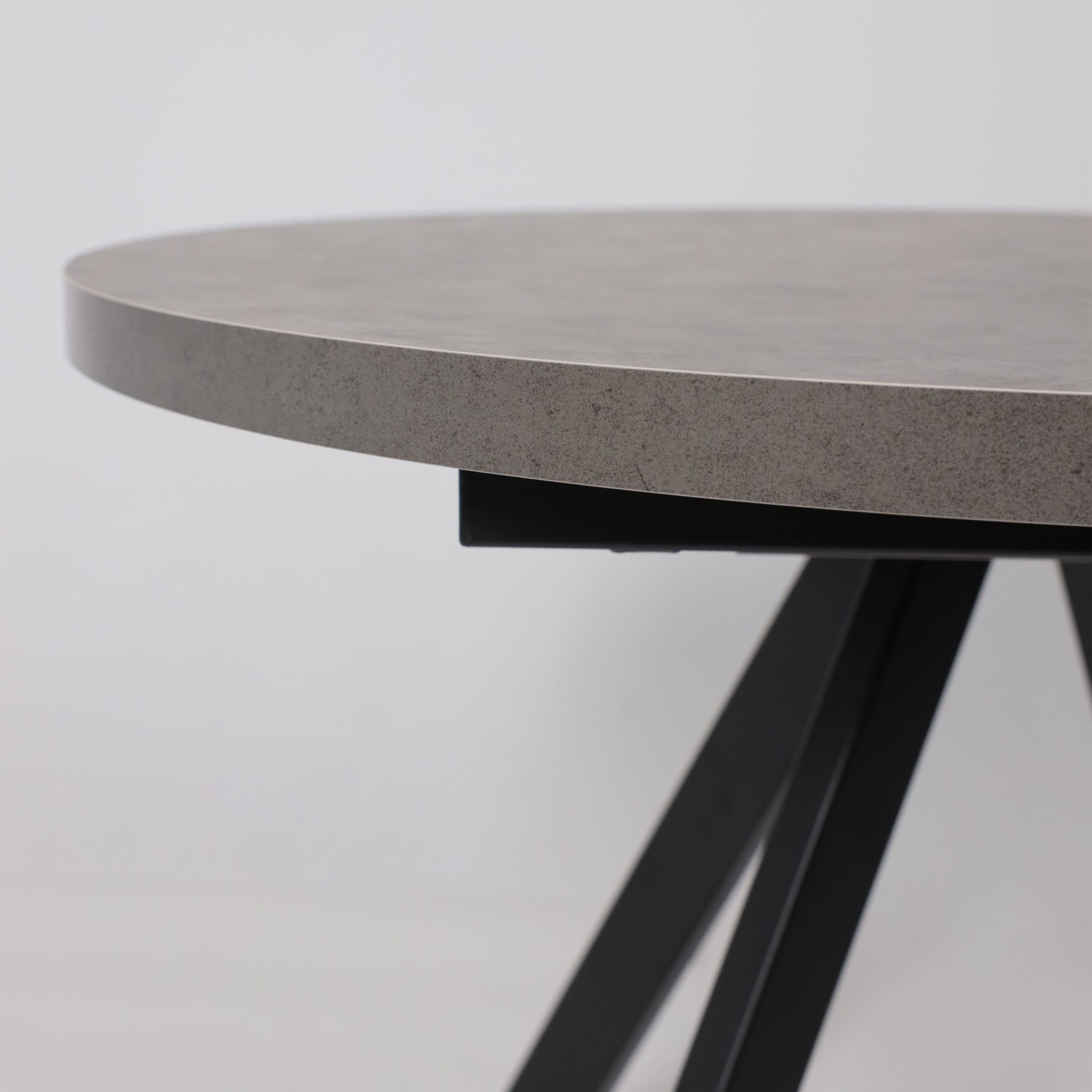 Стол RONDO М-100, круглый раздвижной 100(135), ДЫМЧАТАЯ КЕРАМИКА/Черный