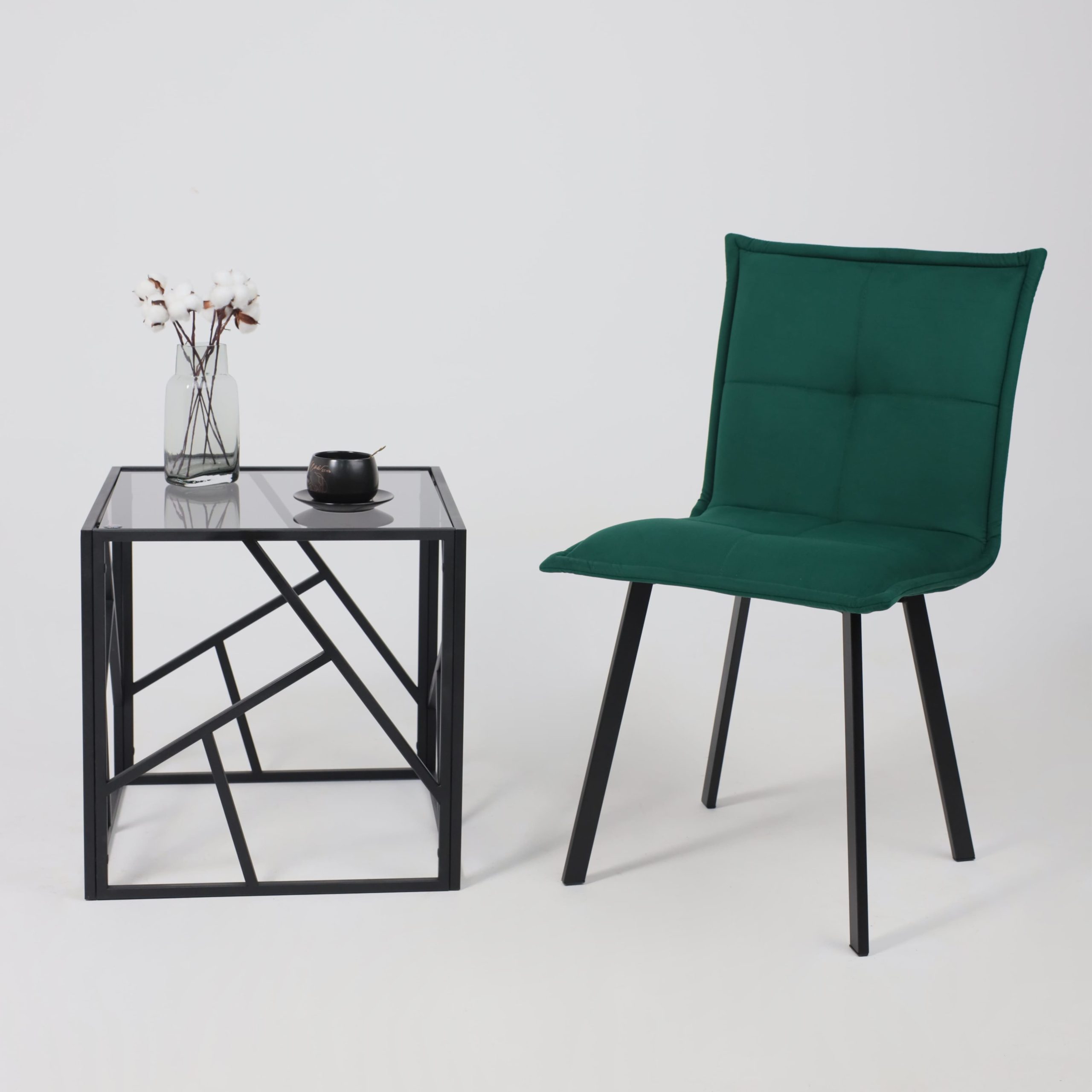 Кресло РУБИК U, Velutto 33 темно-зеленый велюр/черный