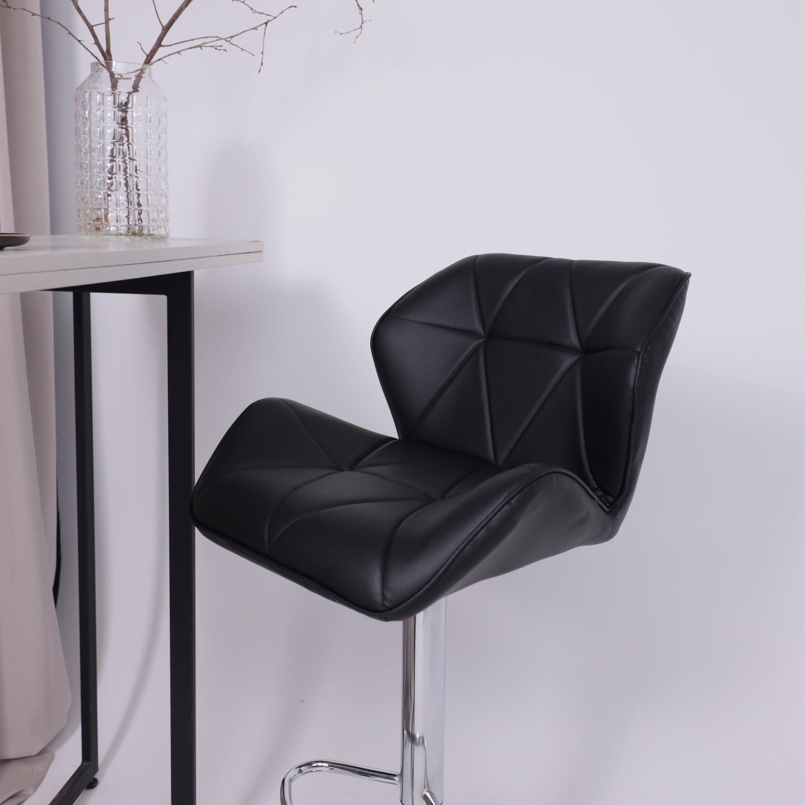 Кресло BERLIN, экокожа, черный/хром