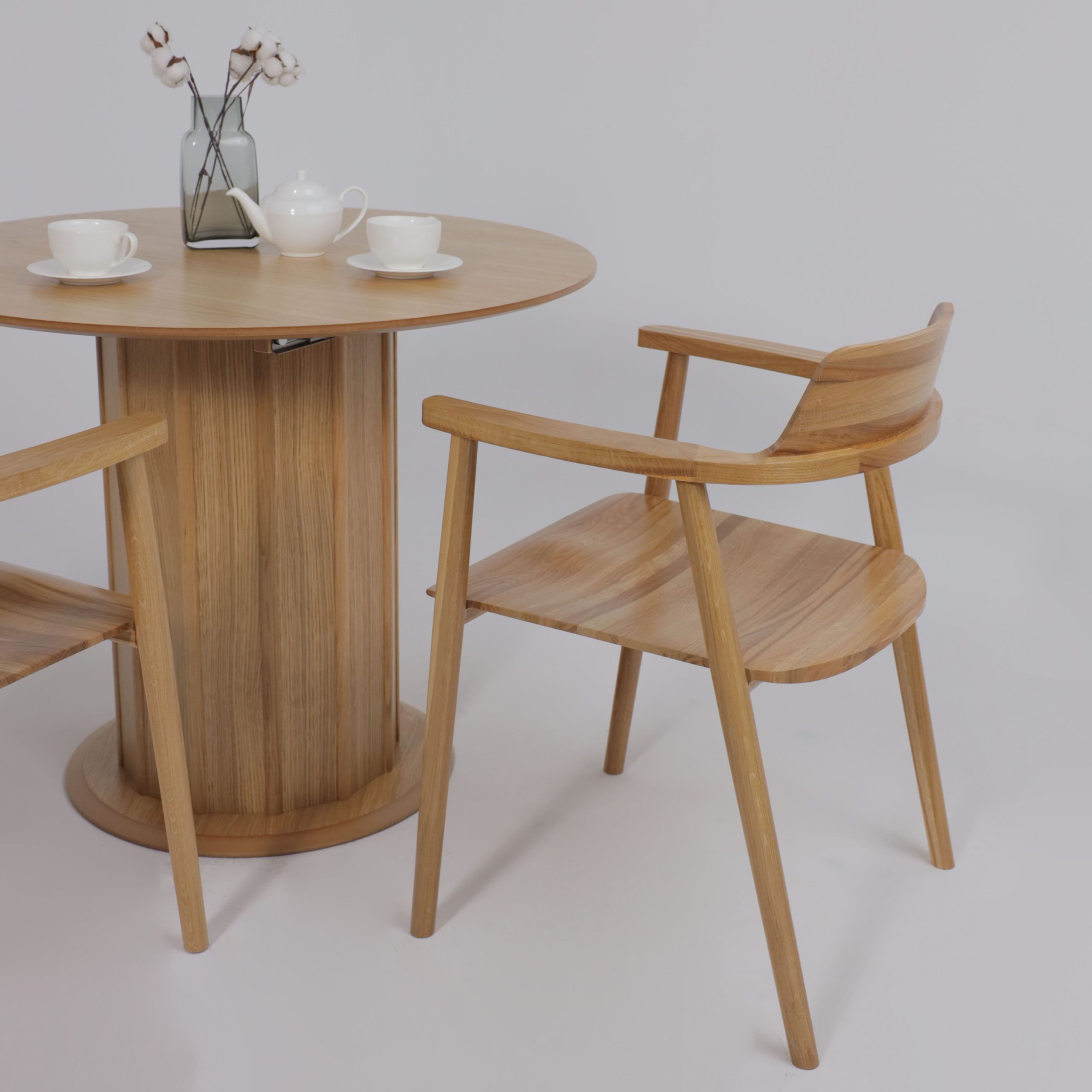 Стол ОЛАФ-М 950(1250)*950, Светлый дуб без тонировки/Светлый дуб