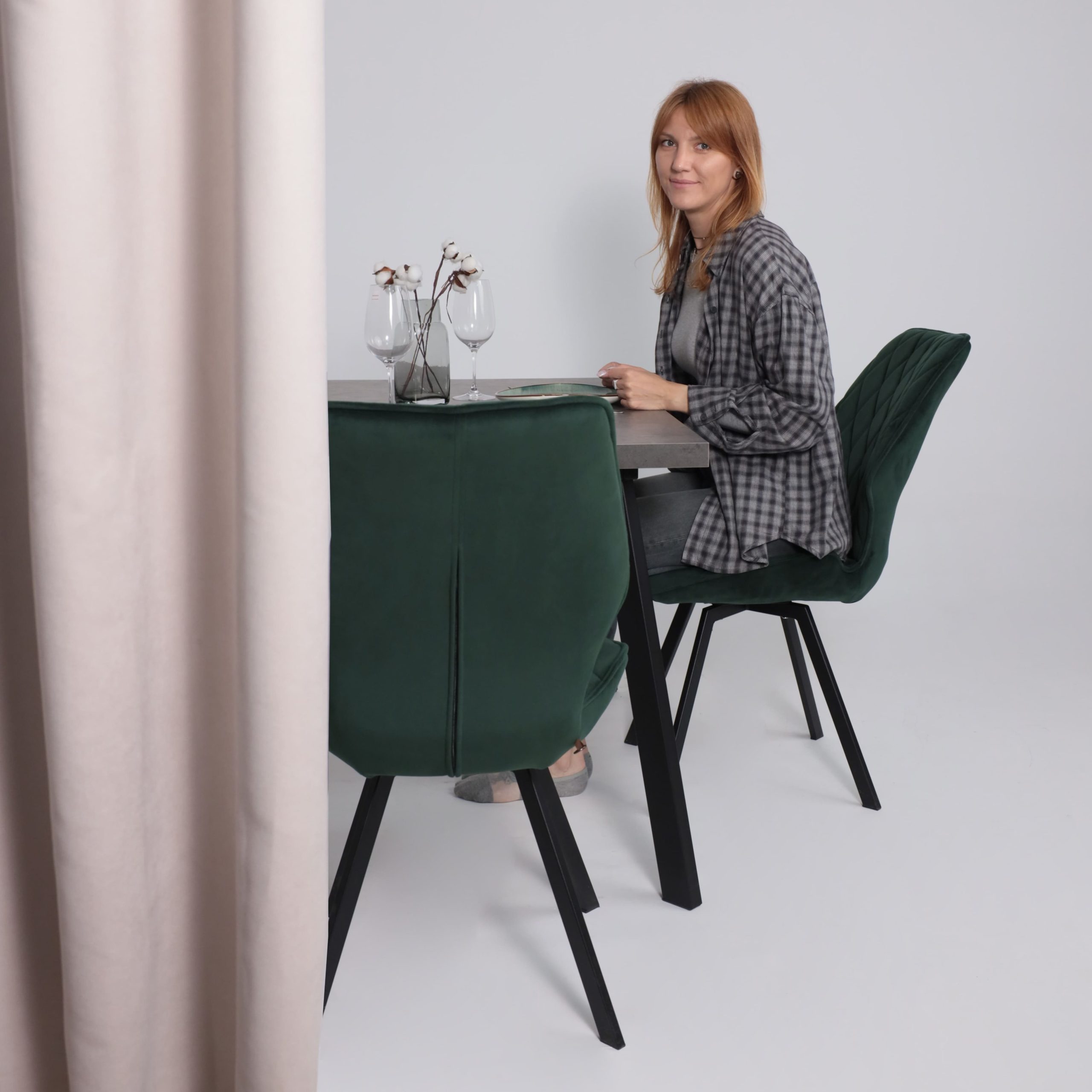 Стол BORG-120, раздвижной 120(160)х80, Дымчатая керамика/Чёрный