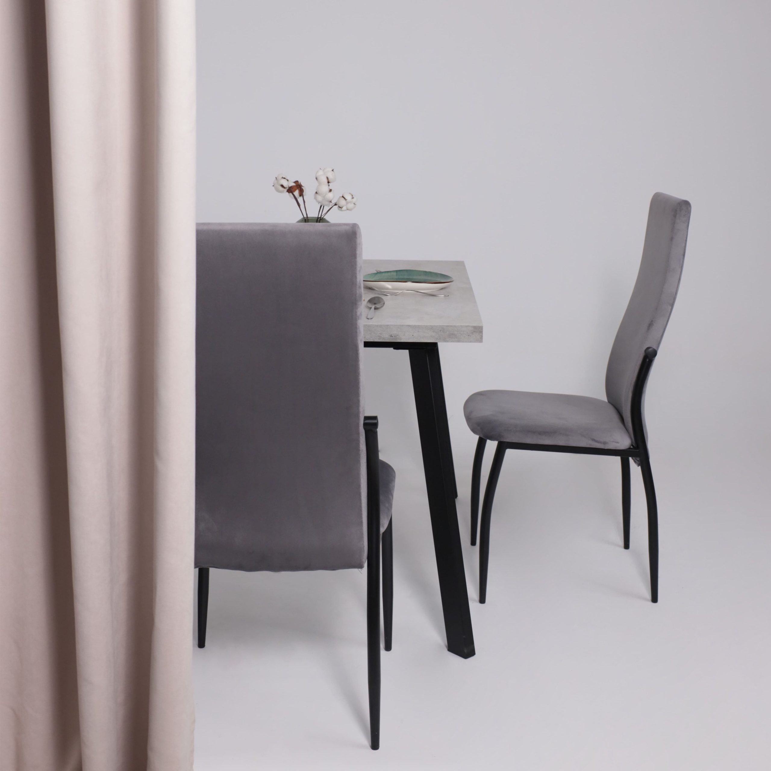 Стол BORG-120, раздвижной 120(160)х80, Серый сланец/Чёрный