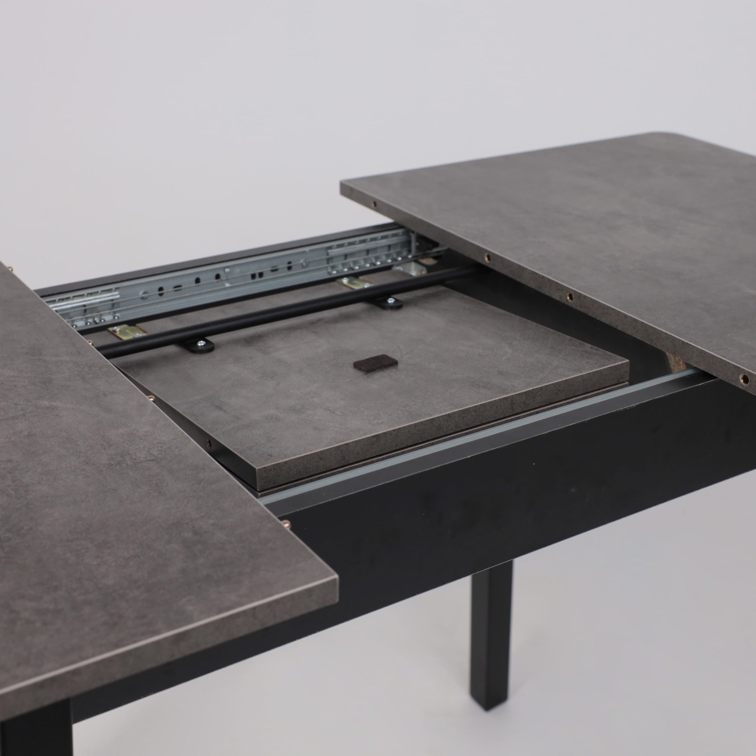 Стол TIRK RADIAL-94, раздвижной 94(126)х64, Дымчатая керамика/Чёрный