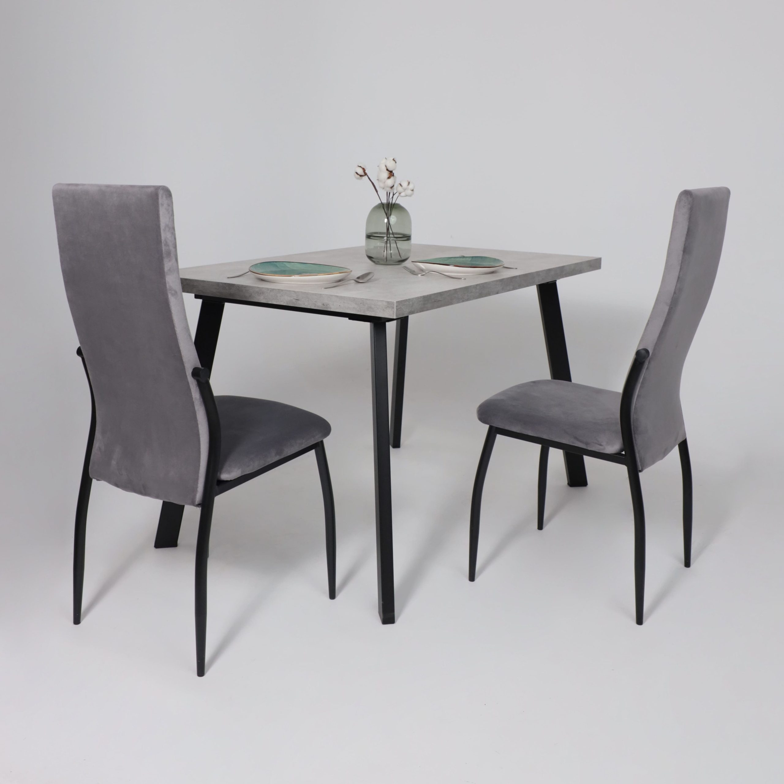 Стол BORG-120, раздвижной 120(160)х80, Серый сланец/Чёрный