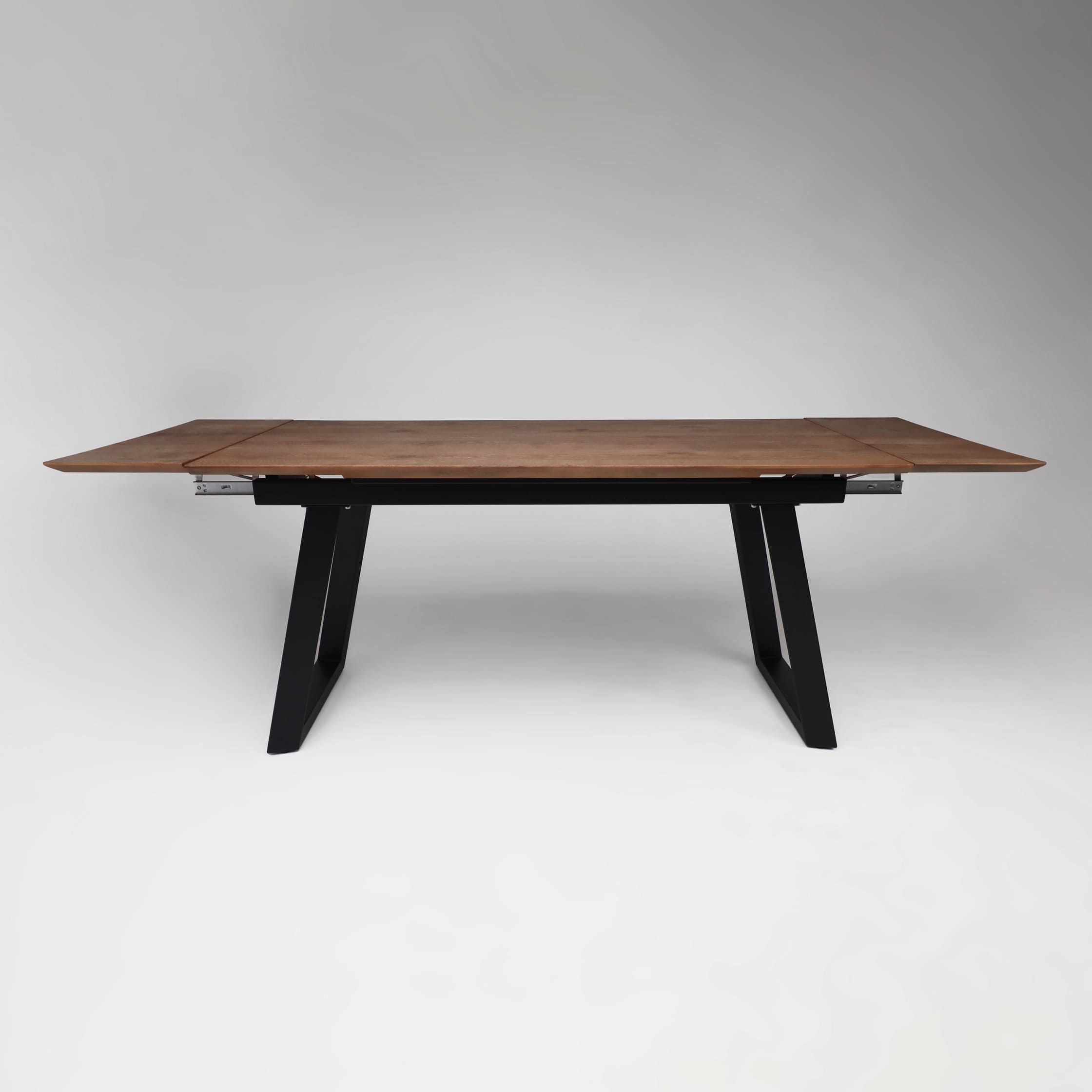 Стол САНГАЙ раздвижной, 160(220)*80*80, дуб мореный/ черный (ПрР-7 DSW (02) ТрН/Р-80)