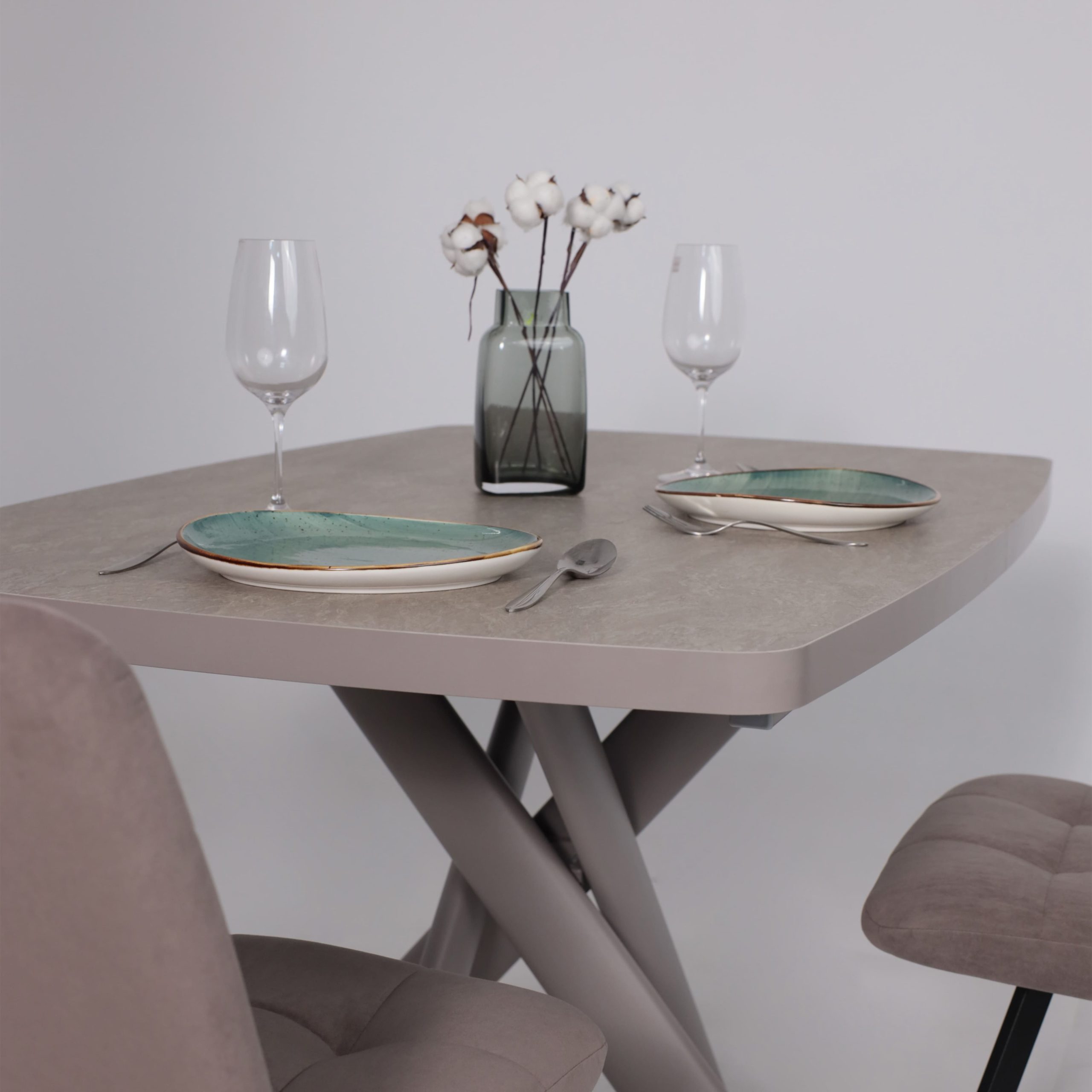 Стол LEONEL-130, раздвижной 130(165)х85, Бежевый камень-HPL/Капучино