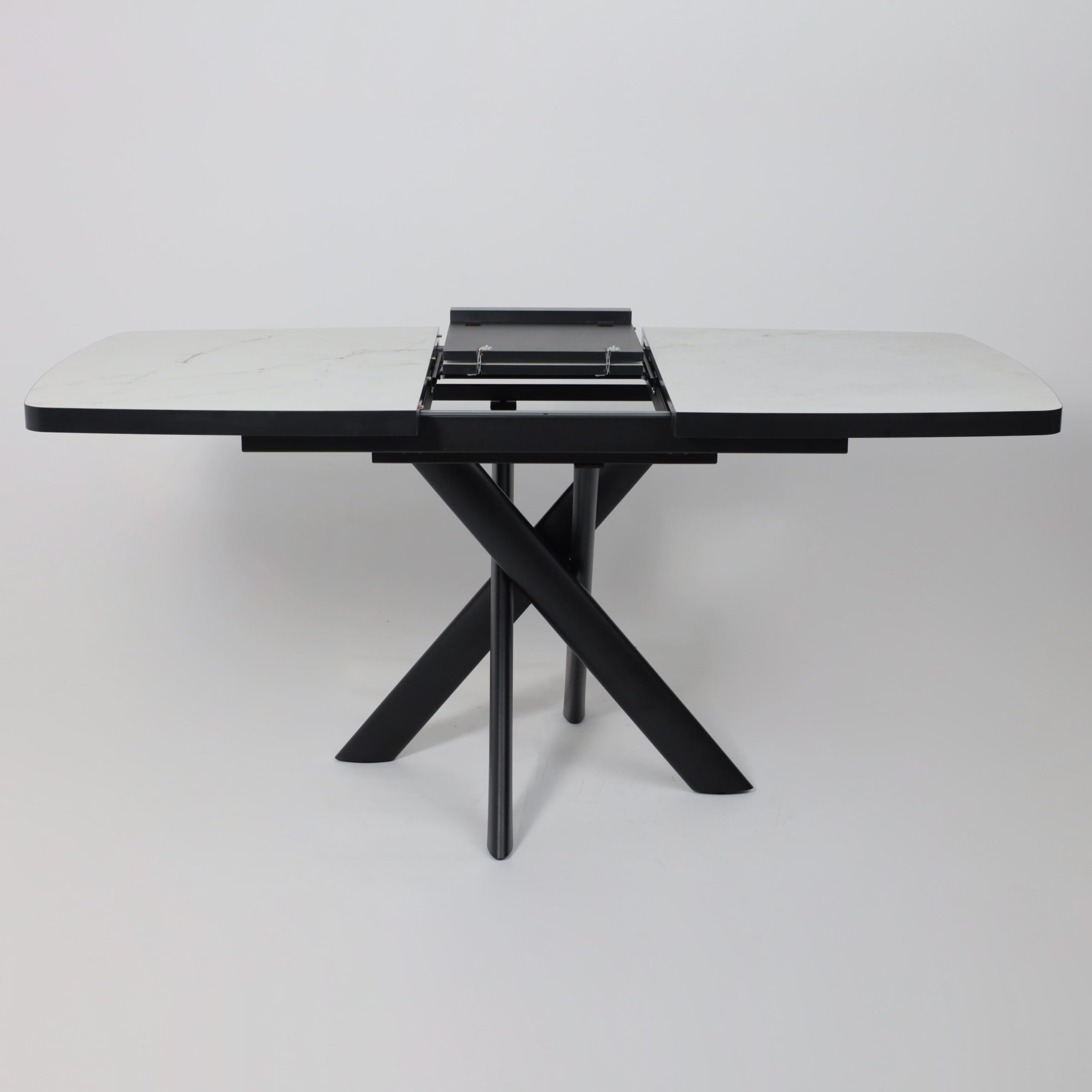 Стол LEONEL-130, раздвижной 130(165)х85, Кварцит-HPL/Черный