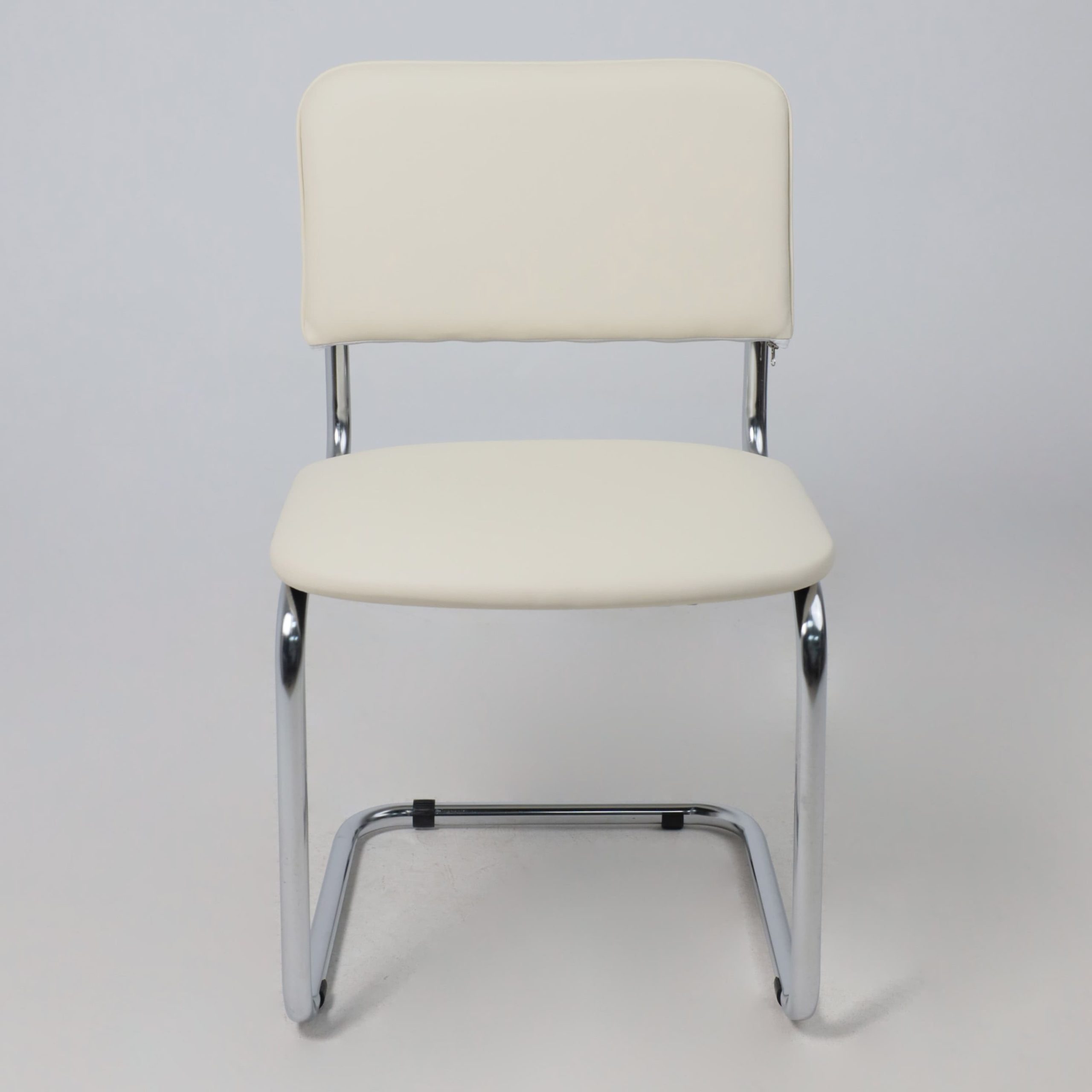 Кресло СЛАВИЯ, кремовый кожзам/хром