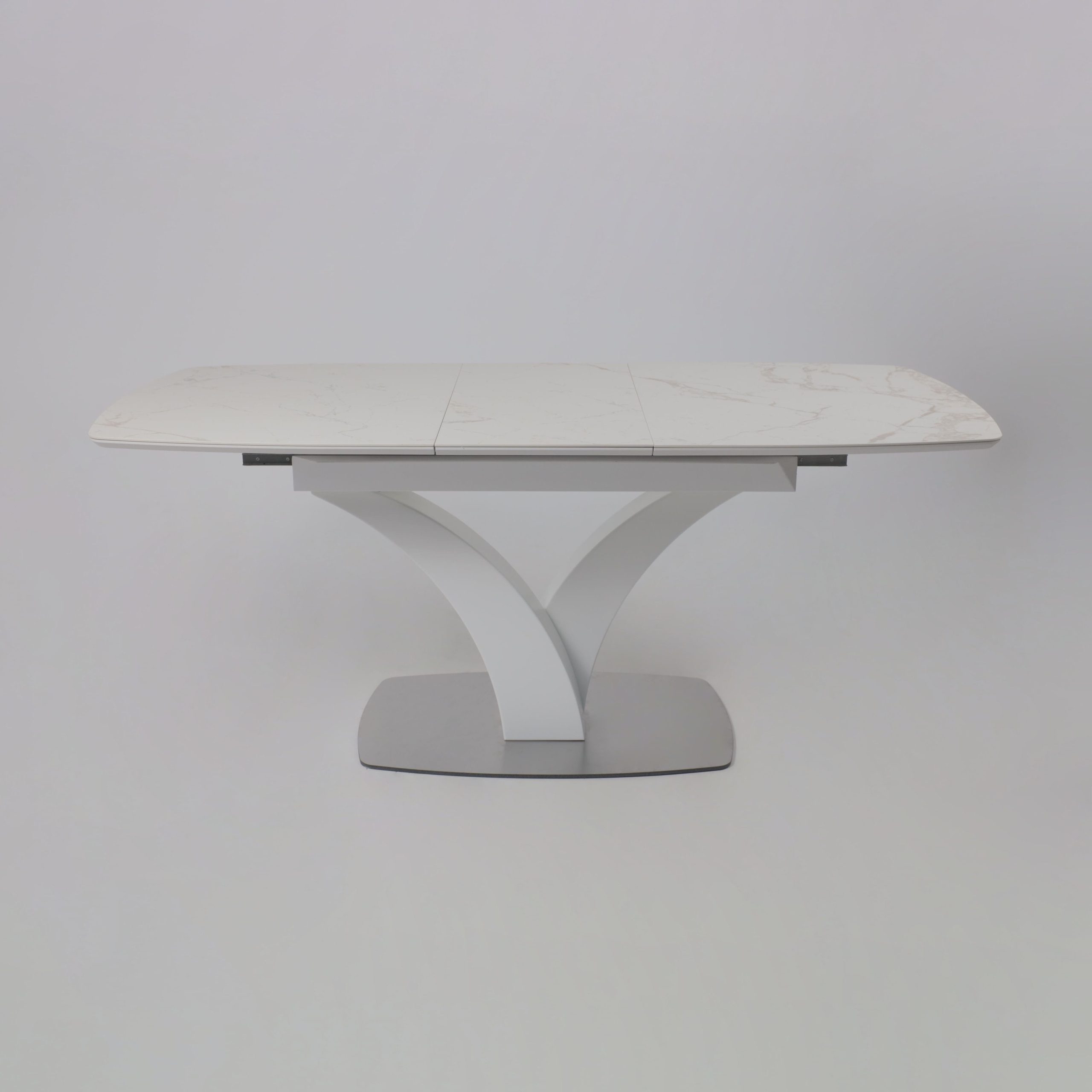 Стол НОТР ДАМ MODERNE, керамика 2 кат. 1400(1800)*850, Камень белый Calacata vagli/Белый Муар