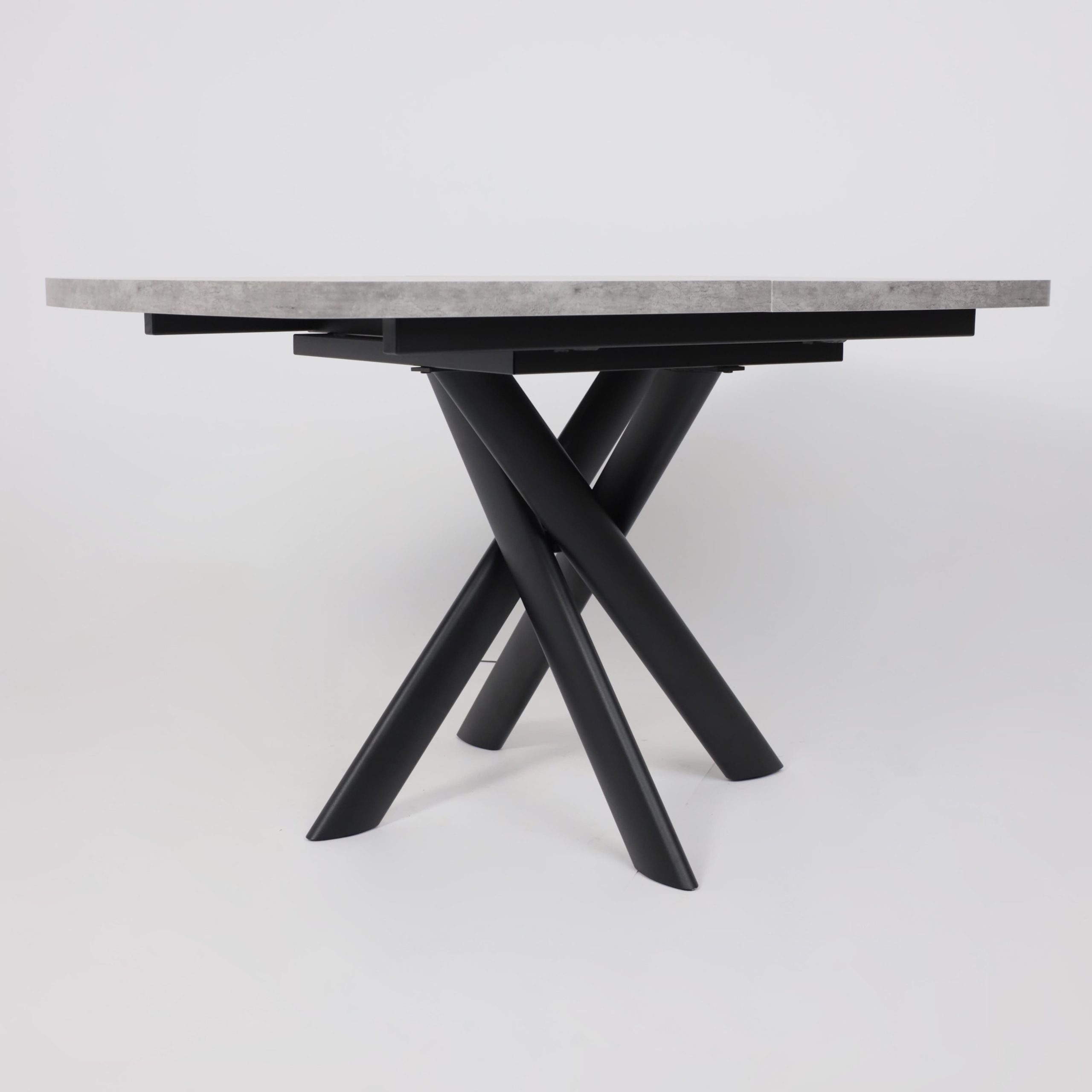 Стол LEONEL-130, раздвижной 130(165)х85, Серый сланец/Черный