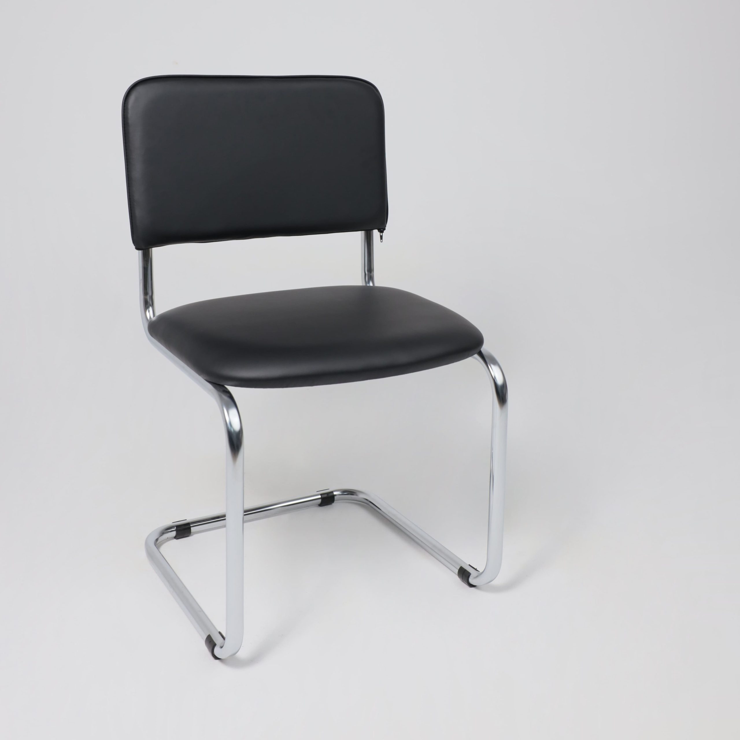 Кресло СЛАВИЯ, черный кожзам/хром