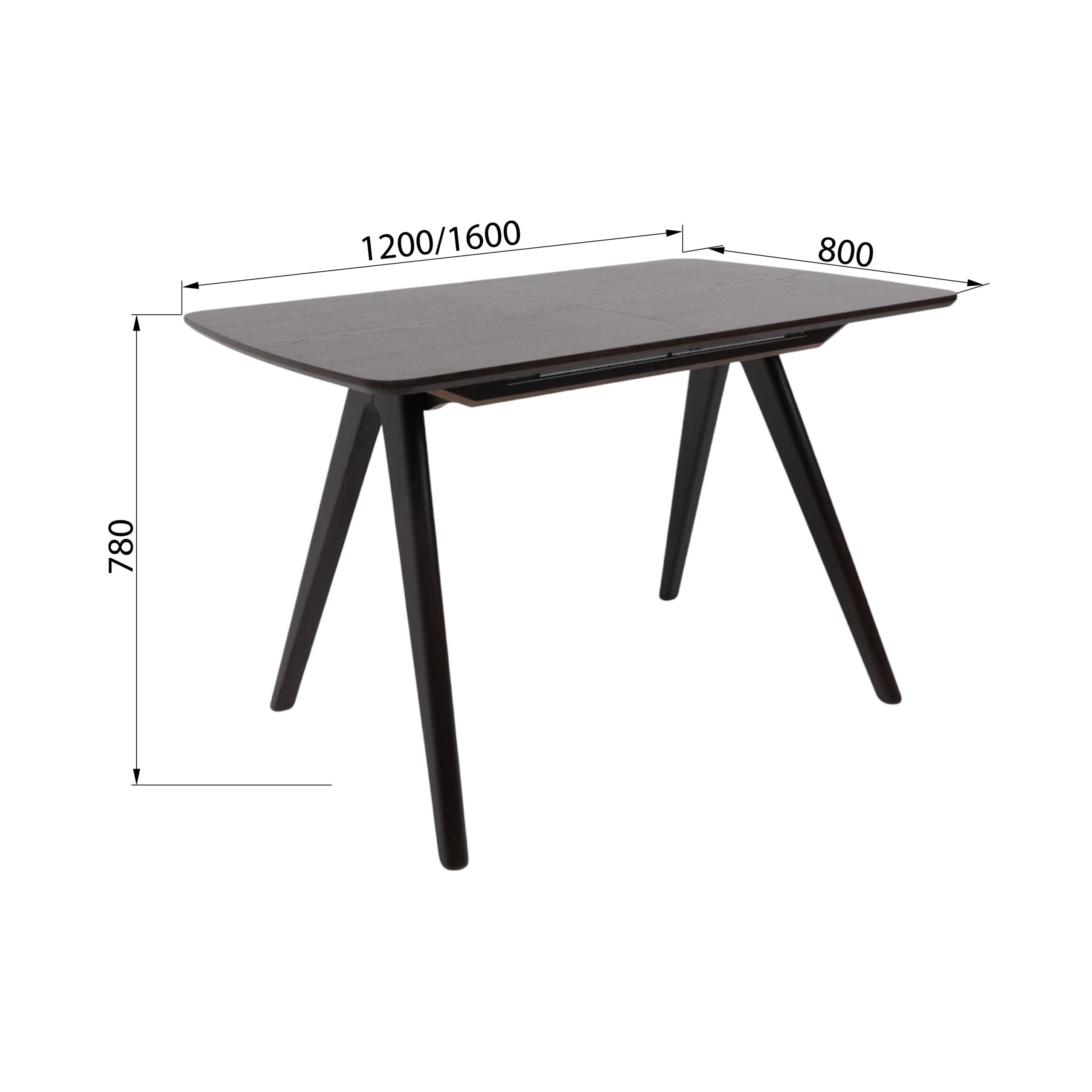 Стол АВЕНЮ-М 1200(1600)*800, Темный дуб/Темный дуб