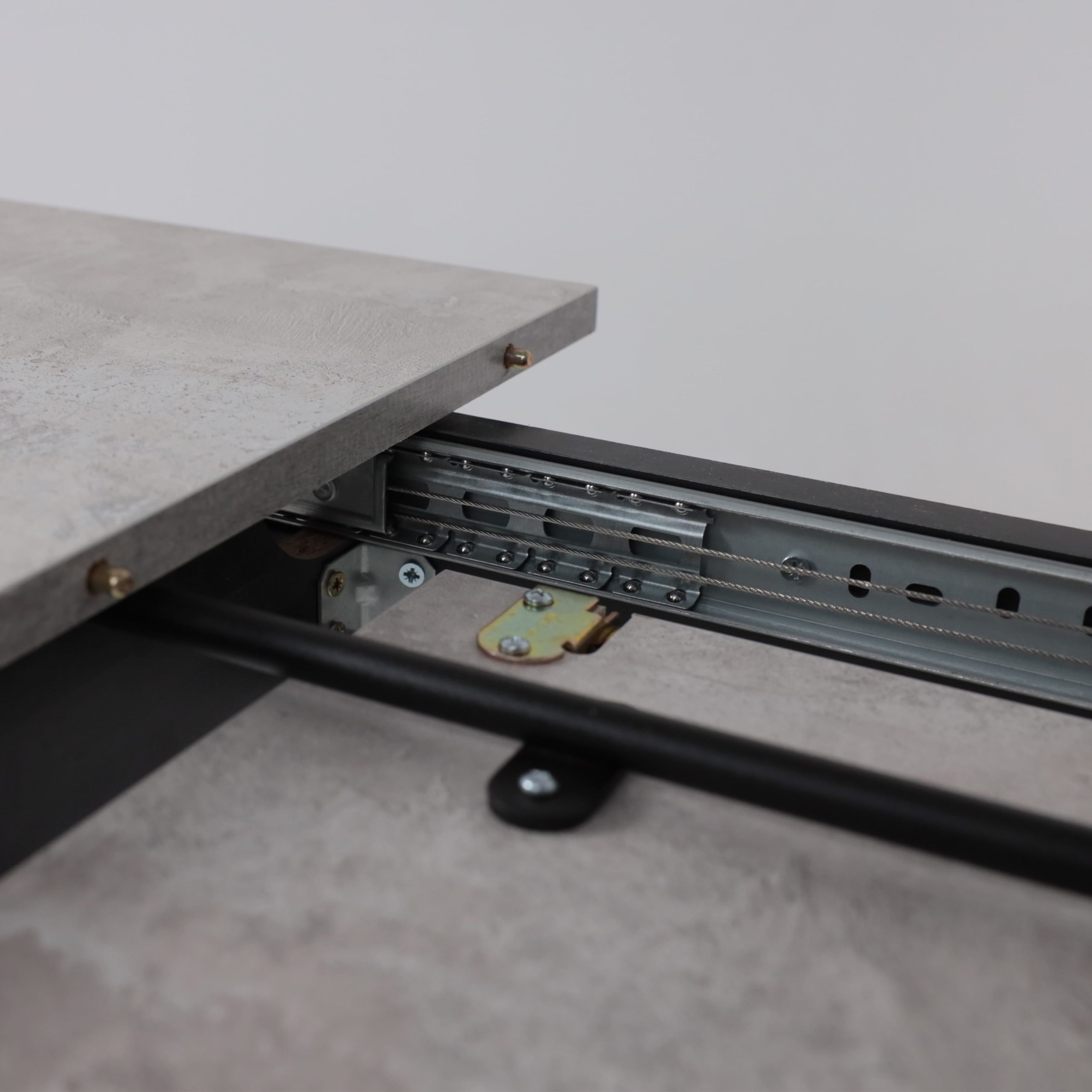 Стол TIRK RADIAL-94, раздвижной 94(126)х64, Серый сланец/Чёрный