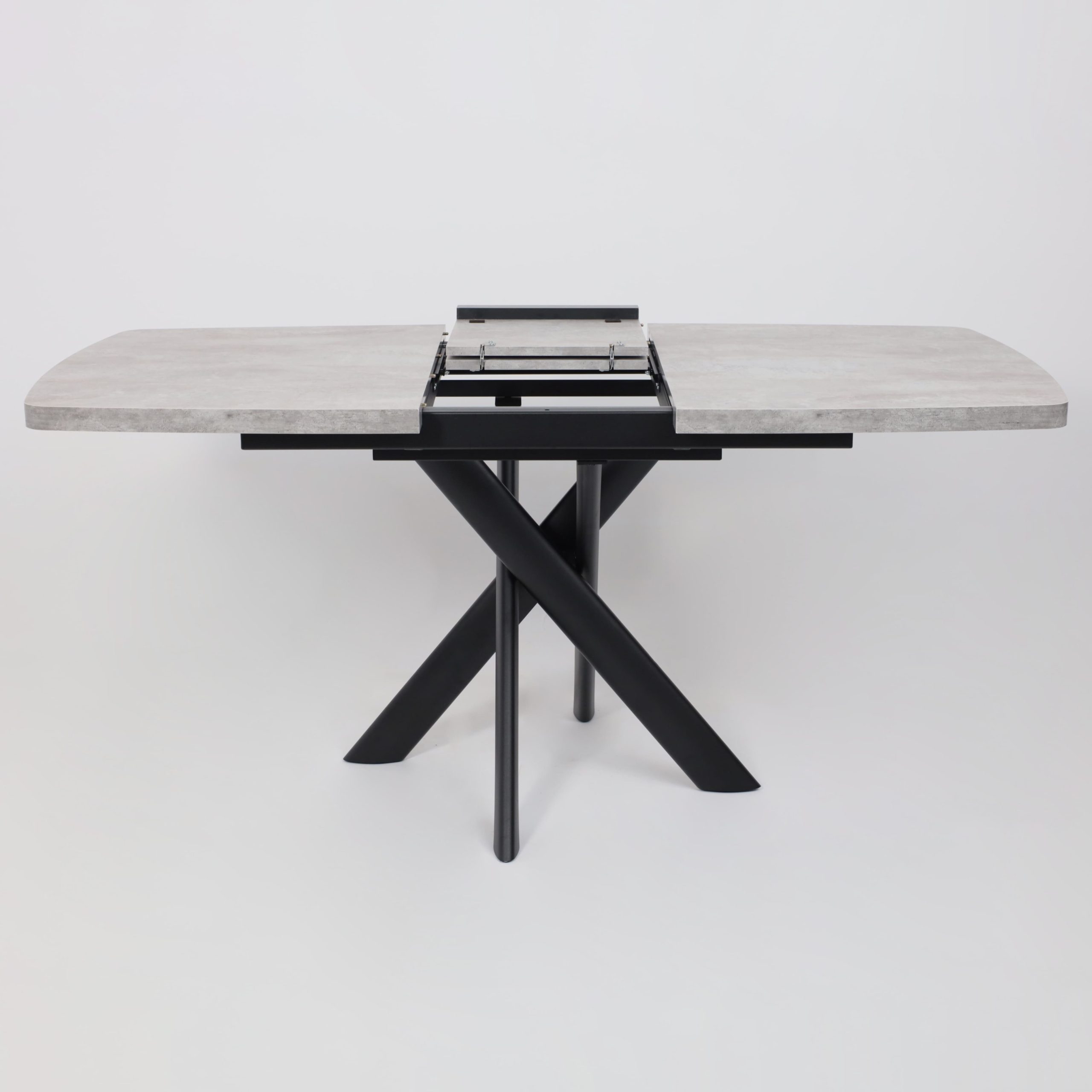 Стол LEONEL-130, раздвижной 130(165)х85, Серый сланец/Черный