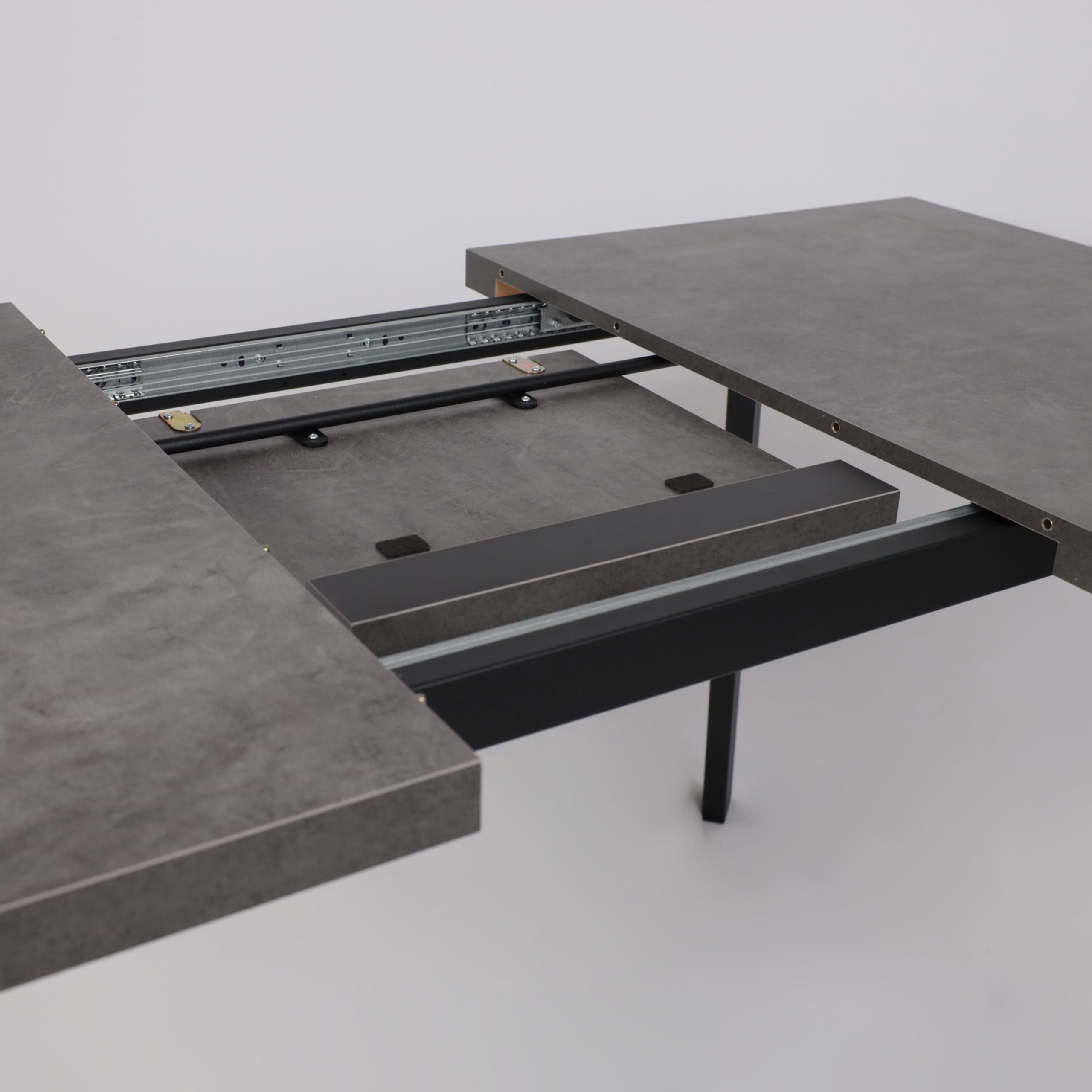 Стол BORG-120, раздвижной 120(160)х80, Дымчатая керамика/Чёрный