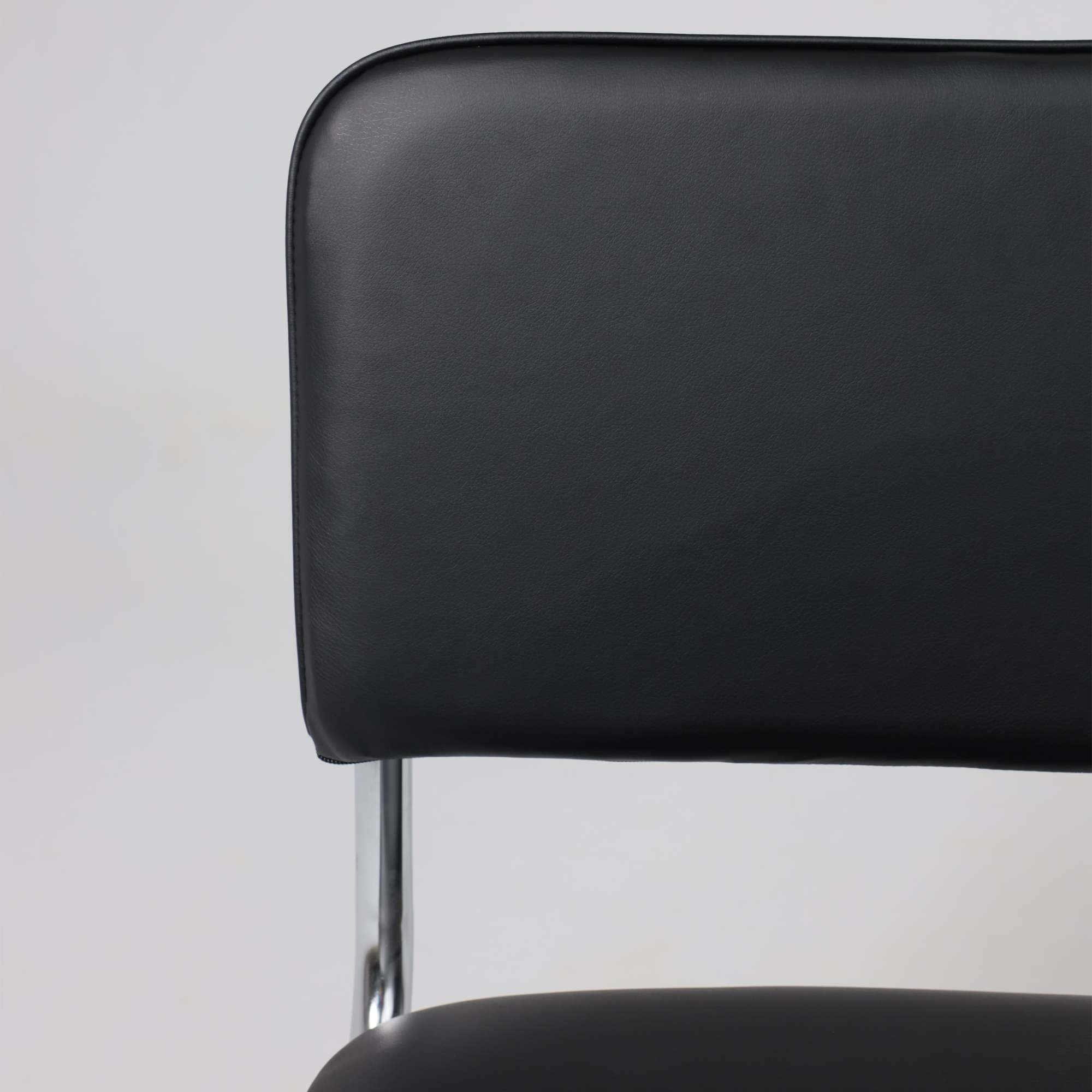 Кресло СЛАВИЯ, черный кожзам/хром