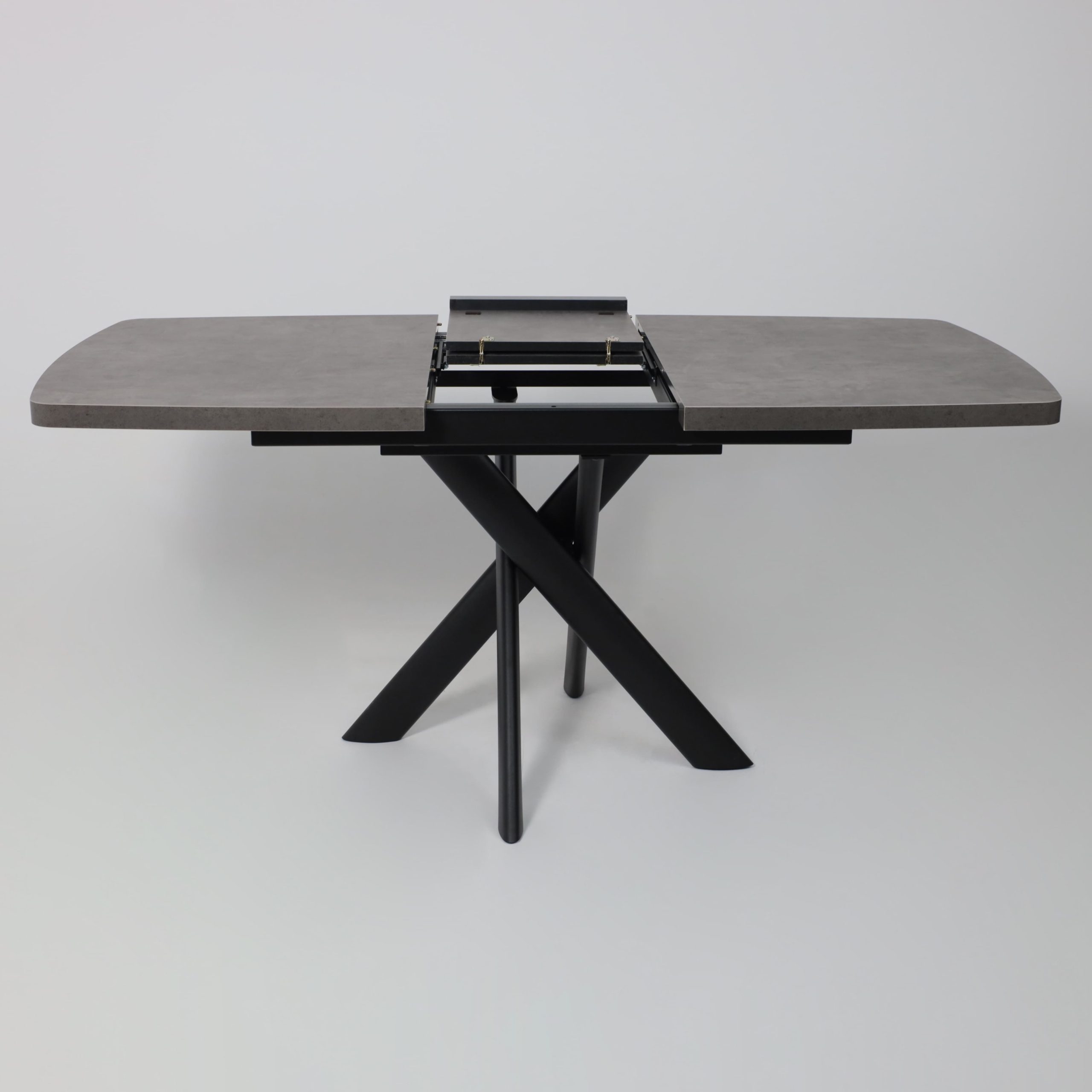 Стол LEONEL-130, раздвижной 130(165)х85, Дымчатая керамика/Черный