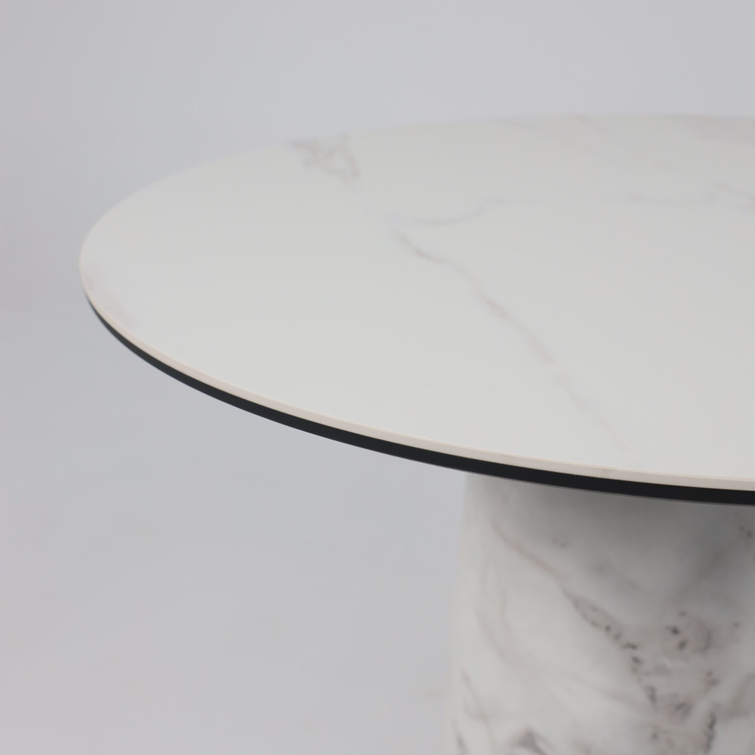 Стол AV 2317, МДФ+керамика, нераздвижной 900 белый, матовый SNOW WHITE/черный+HPL Виктори натуральный