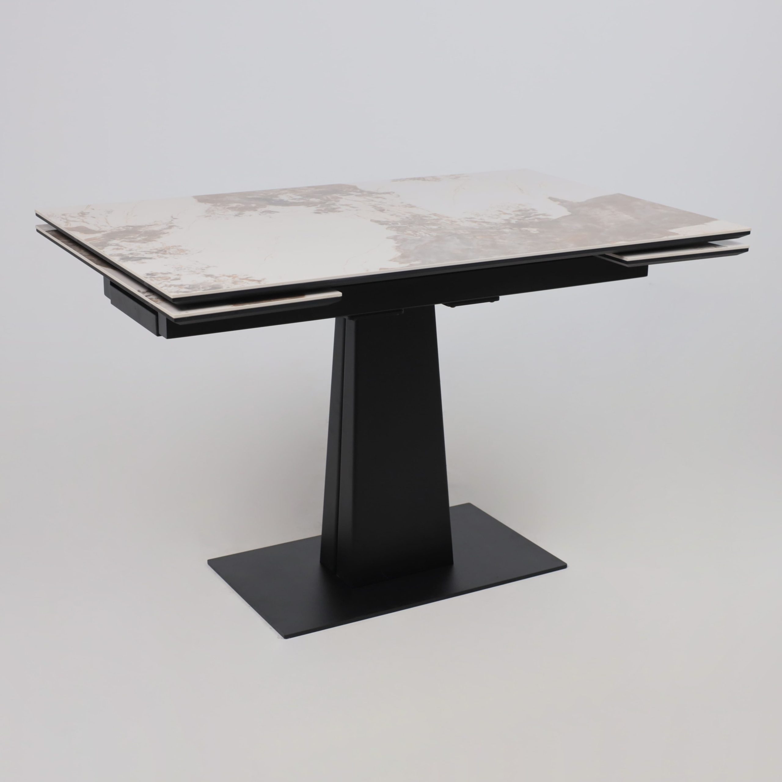 Стол AV 2119, МДФ+керамика, раздвижной 1200 (1800)*800 белый, глянцевый PANDORA/черный