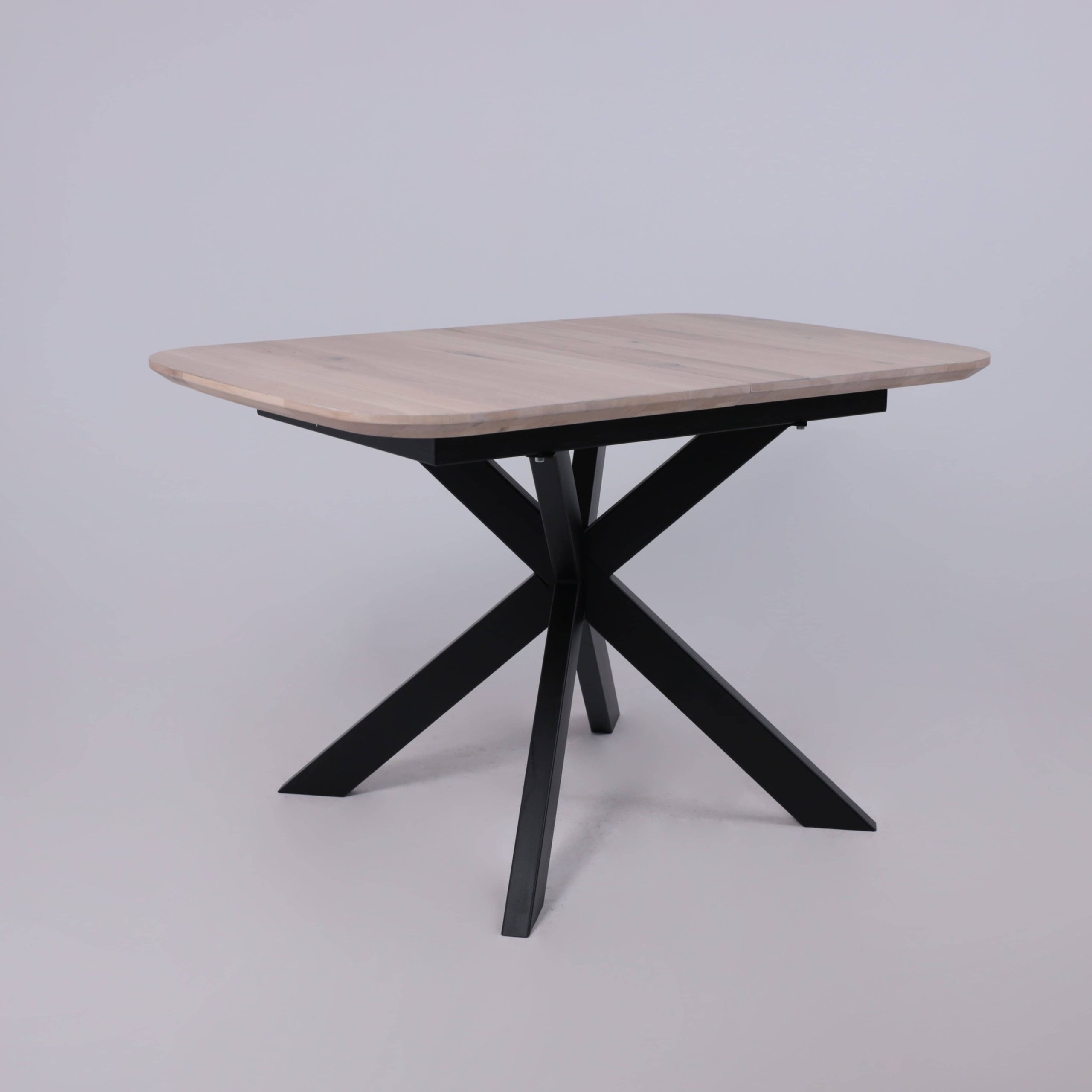 Стол ВЕЙВ раздвижной, 120(160)*80*75, дуб беленый/черный (ПрР-3 DSW (02) КСЕ/Р-80)