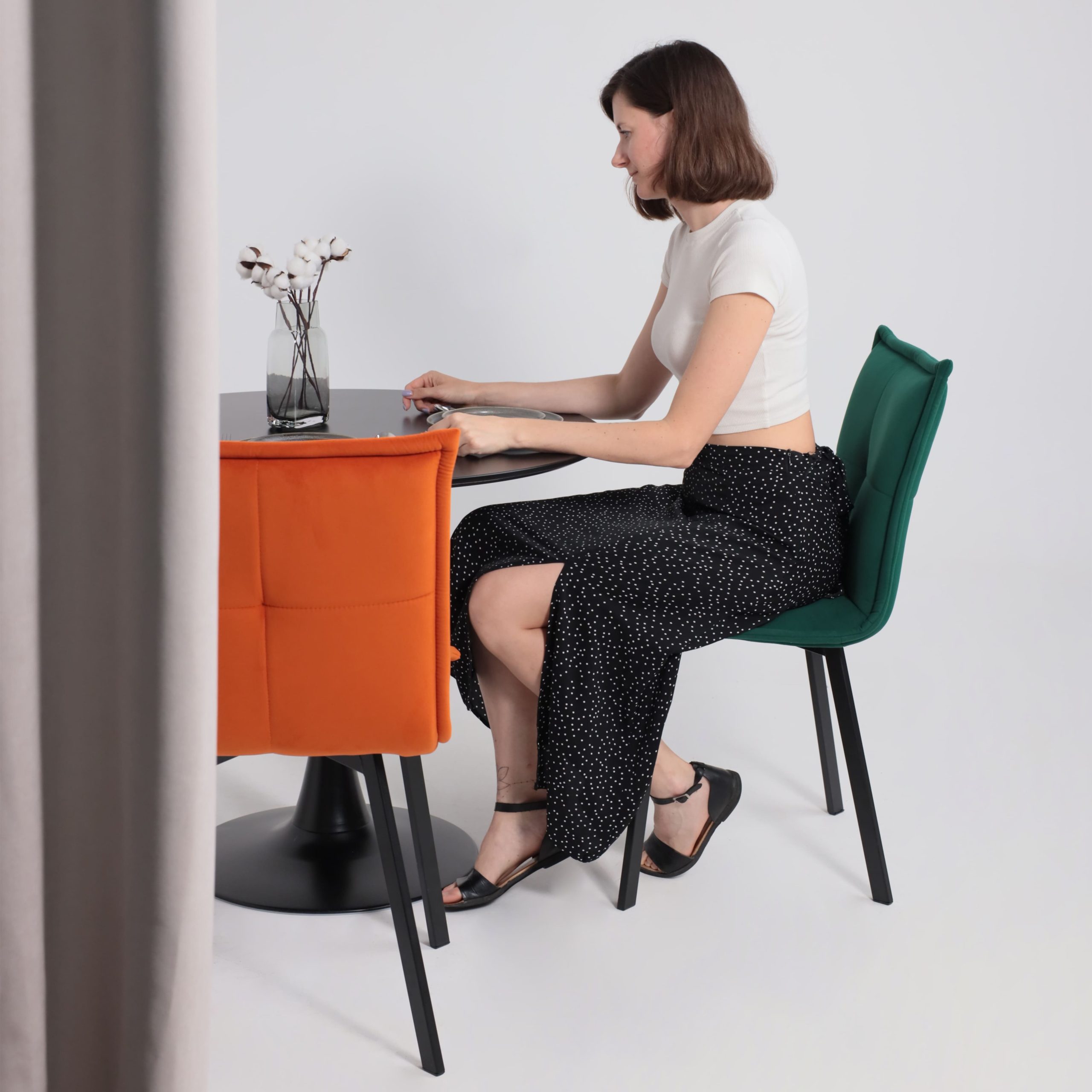 Кресло РУБИК U, Velutto 27 терракотовый велюр/черный