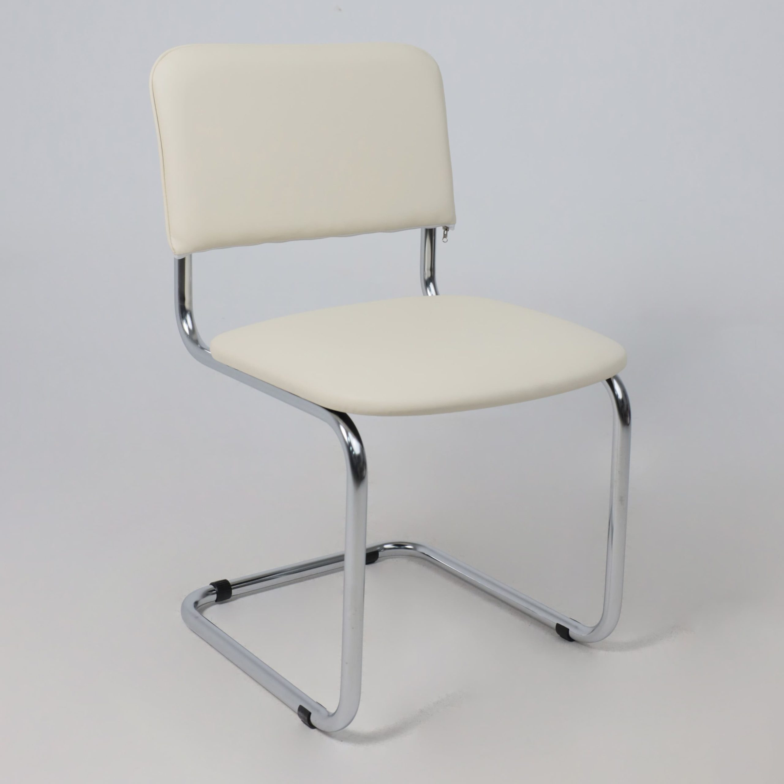 Кресло СЛАВИЯ, кремовый кожзам/хром