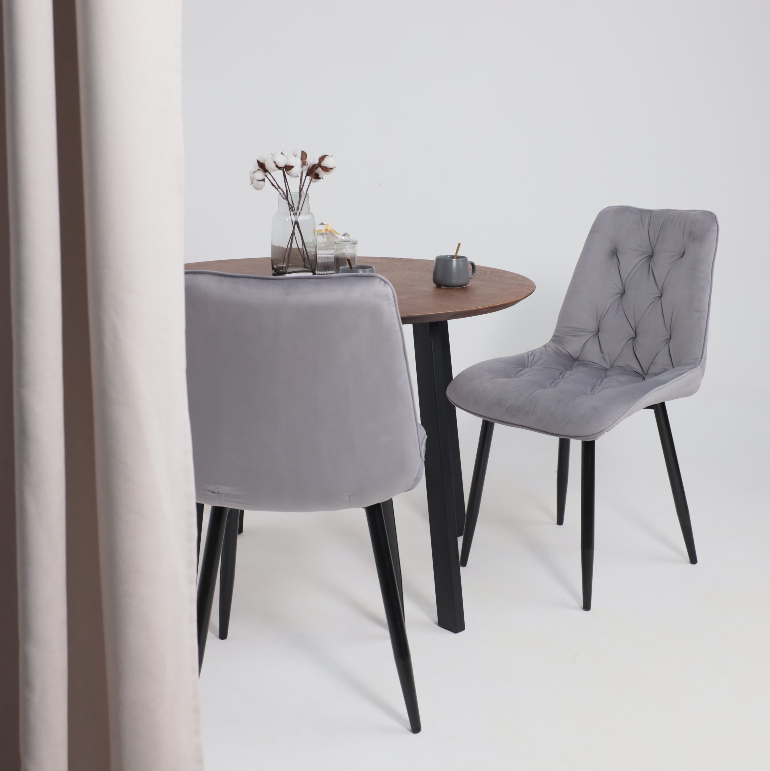 Стул ASTRA, 2, светло-серый велюр HLR-20/черный