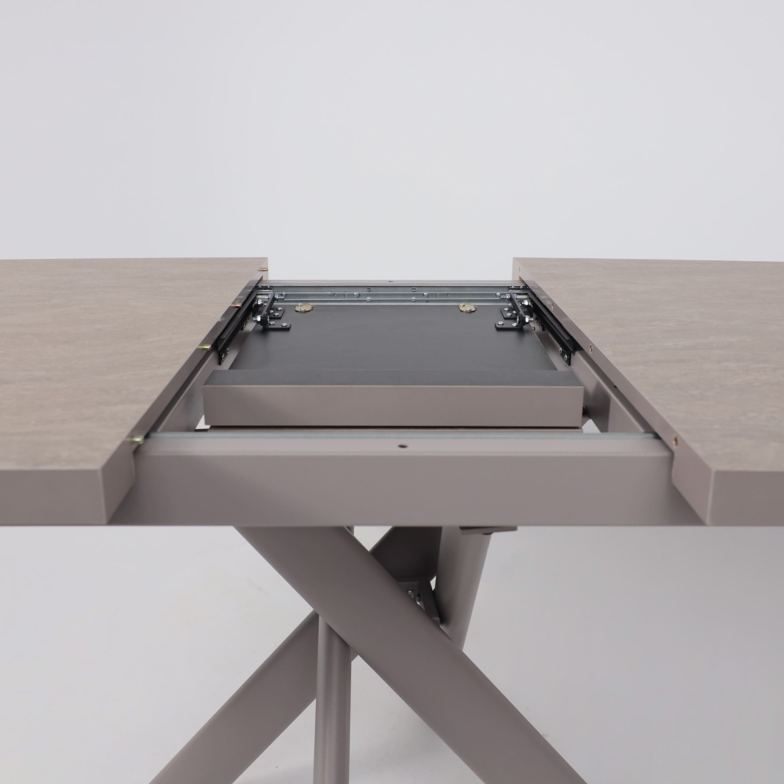 Стол LEONEL-130, раздвижной 130(165)х85, Бежевый камень-HPL/Капучино