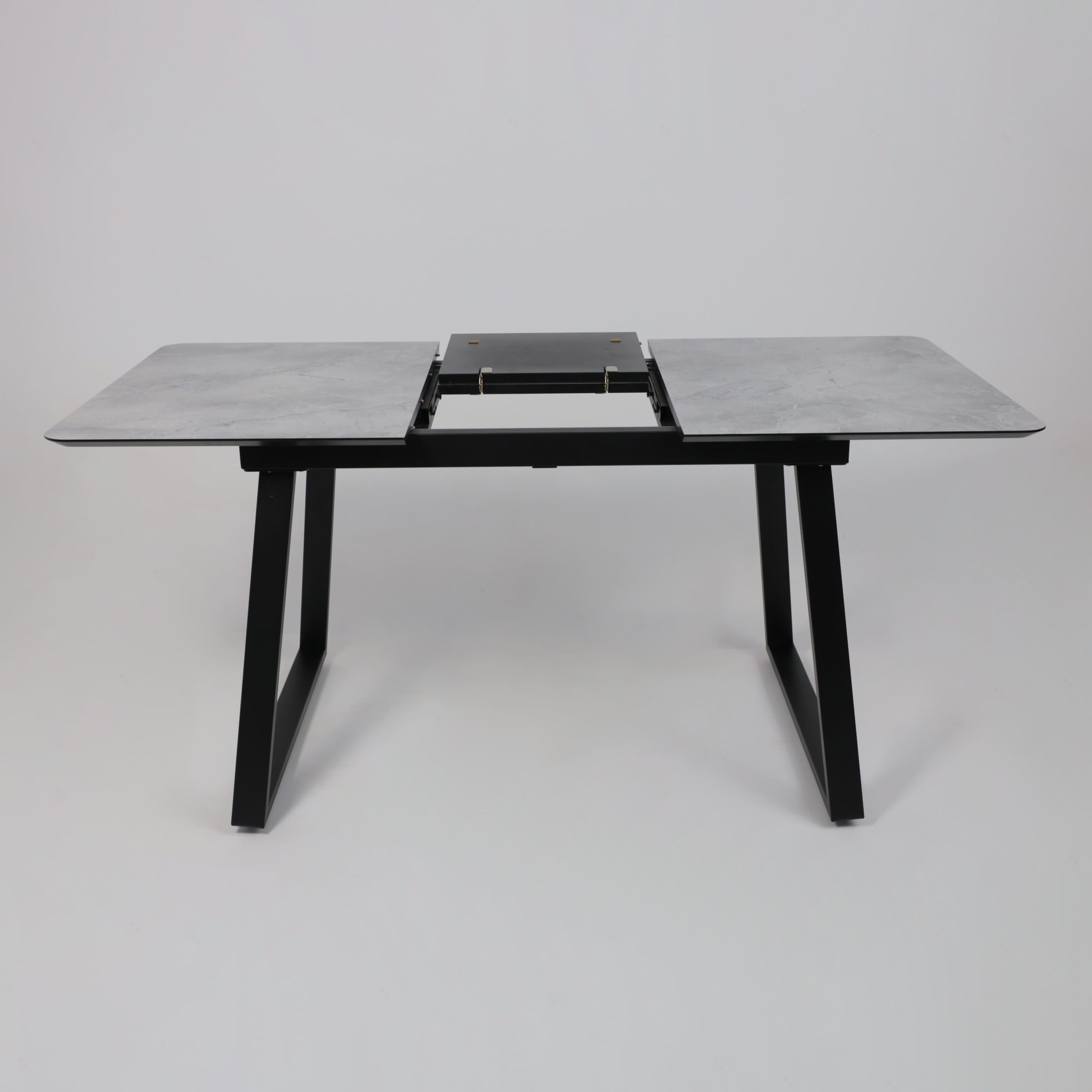 Стол AV 1208, HPL+МДФ,  раздвижной 1200 (1600)*800 Мрамор Марквина синий/черный