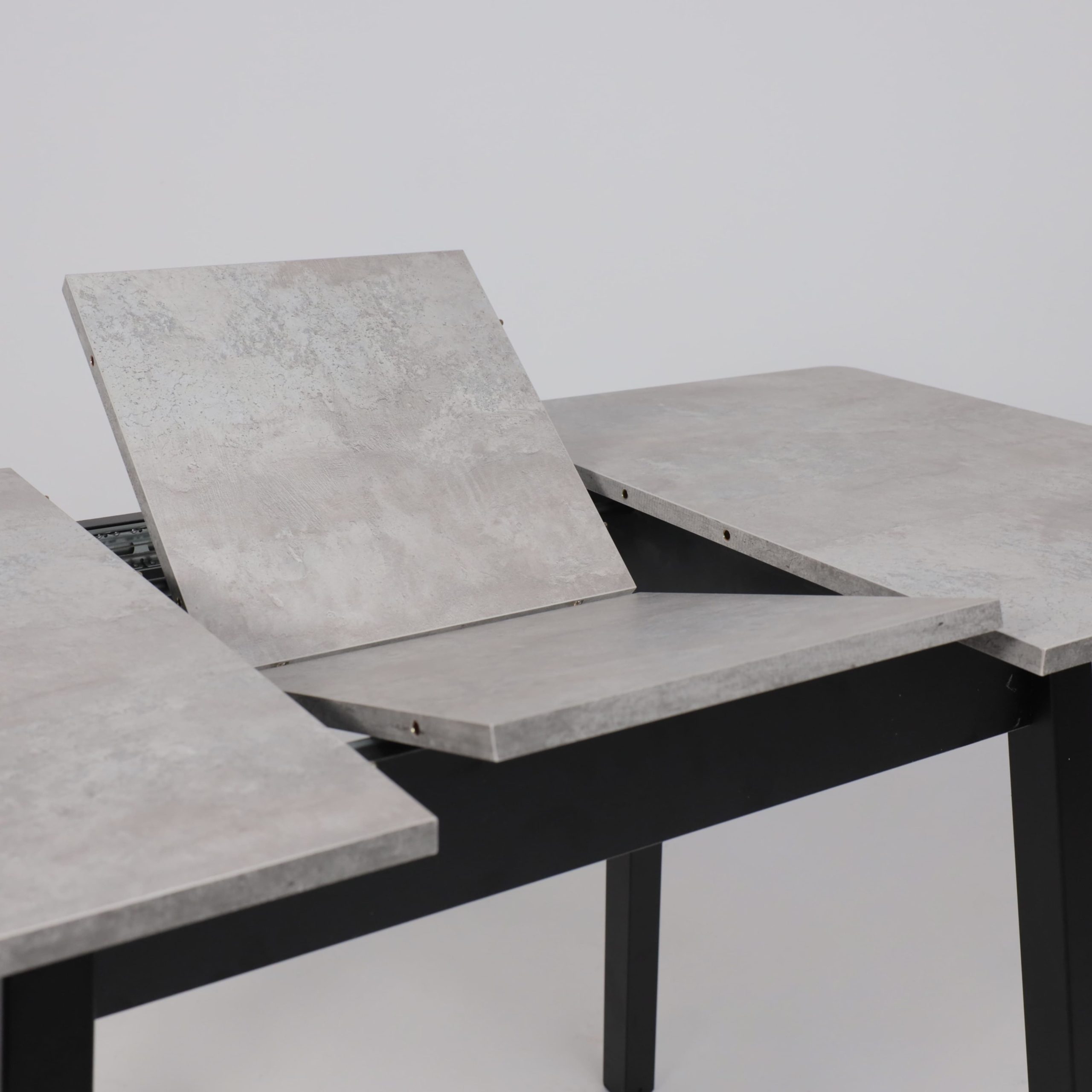 Стол TIRK RADIAL-94, раздвижной 94(126)х64, Серый сланец/Чёрный