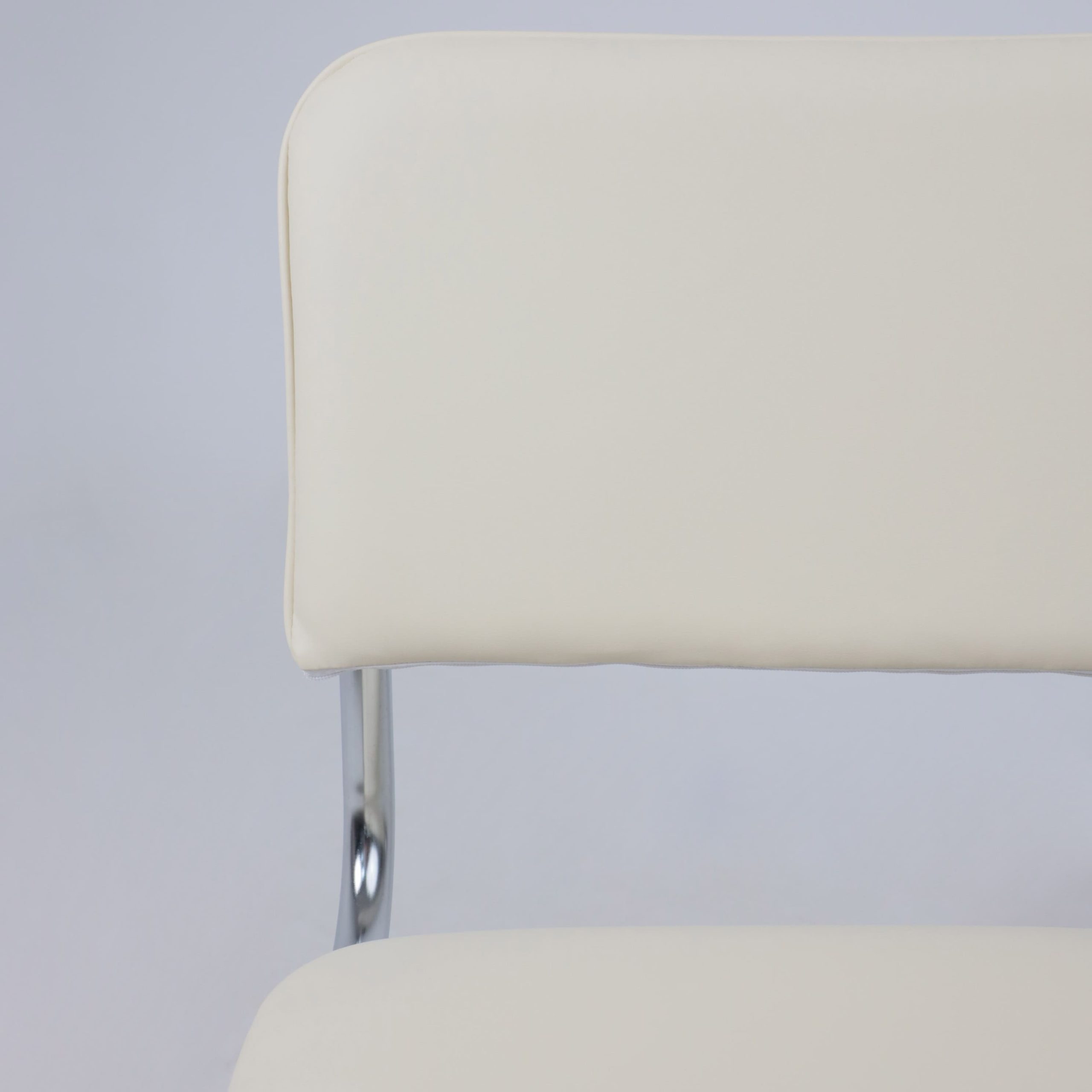 Кресло СЛАВИЯ, кремовый кожзам/хром